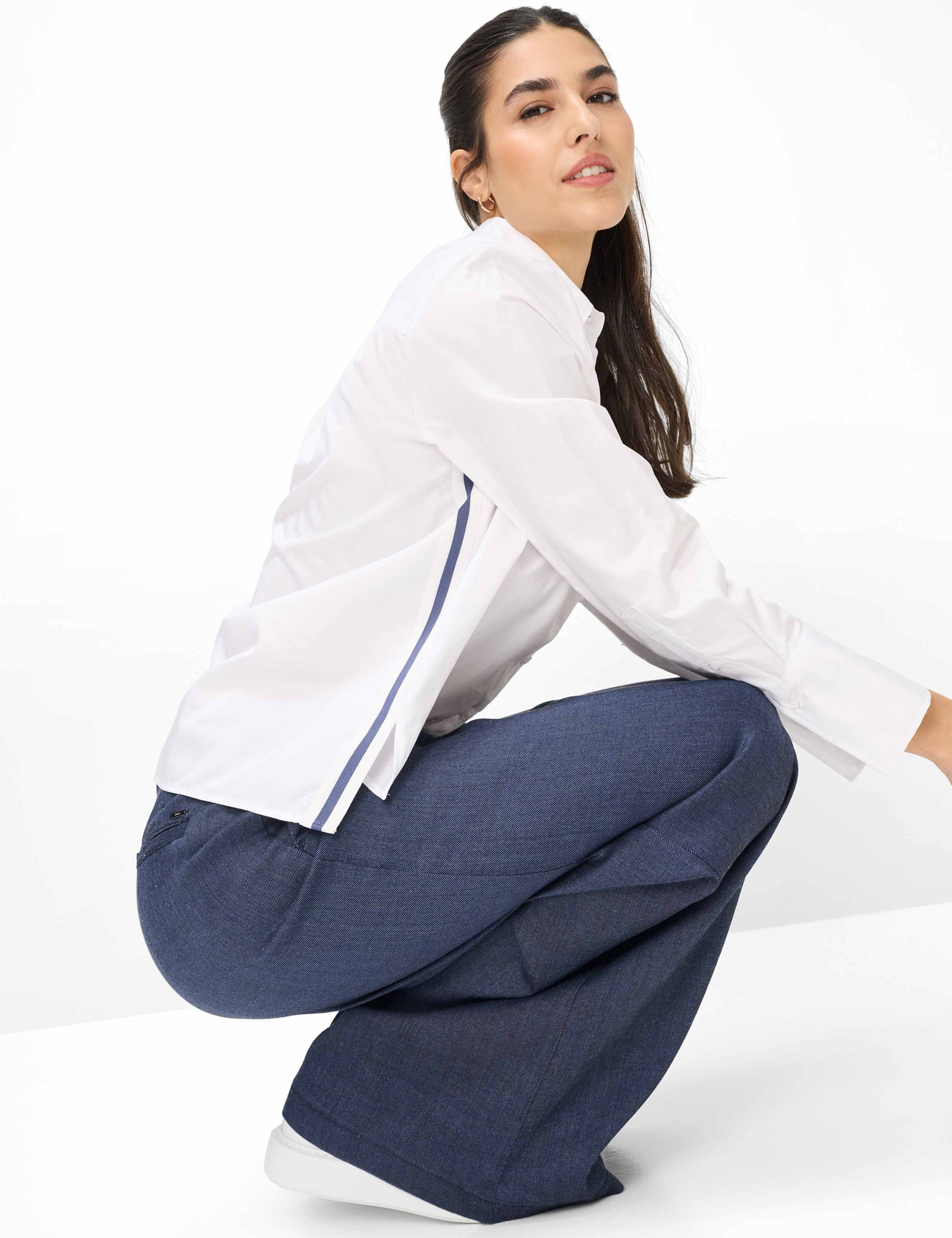 Dames Style MARLENE Donkerblauw Wide Leg Detail 1