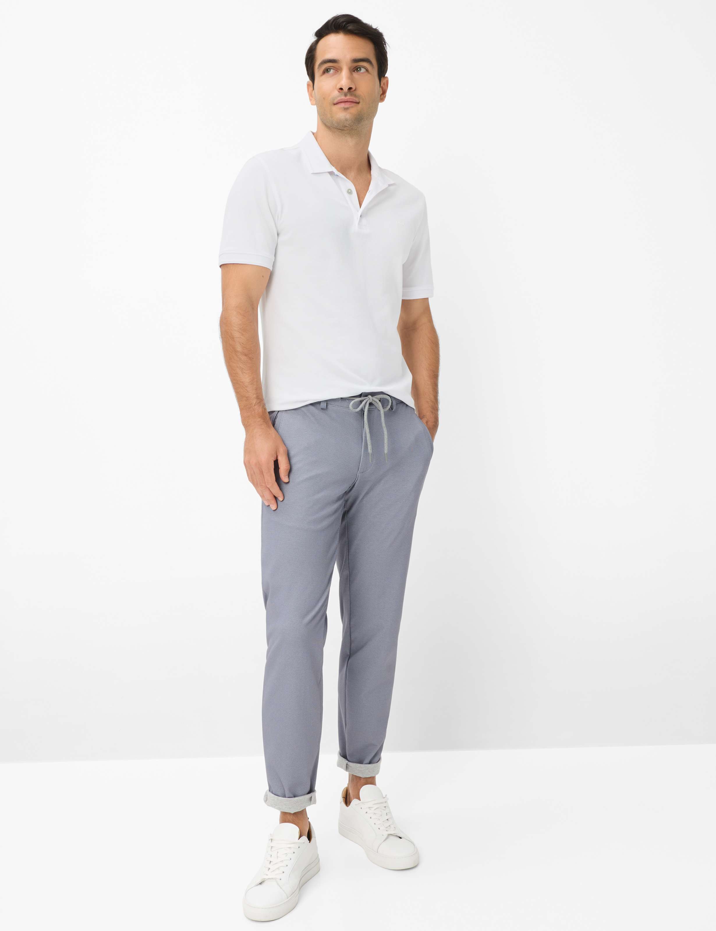 Men Style PHIL Medium Gray Tapered Fit Model Outfit