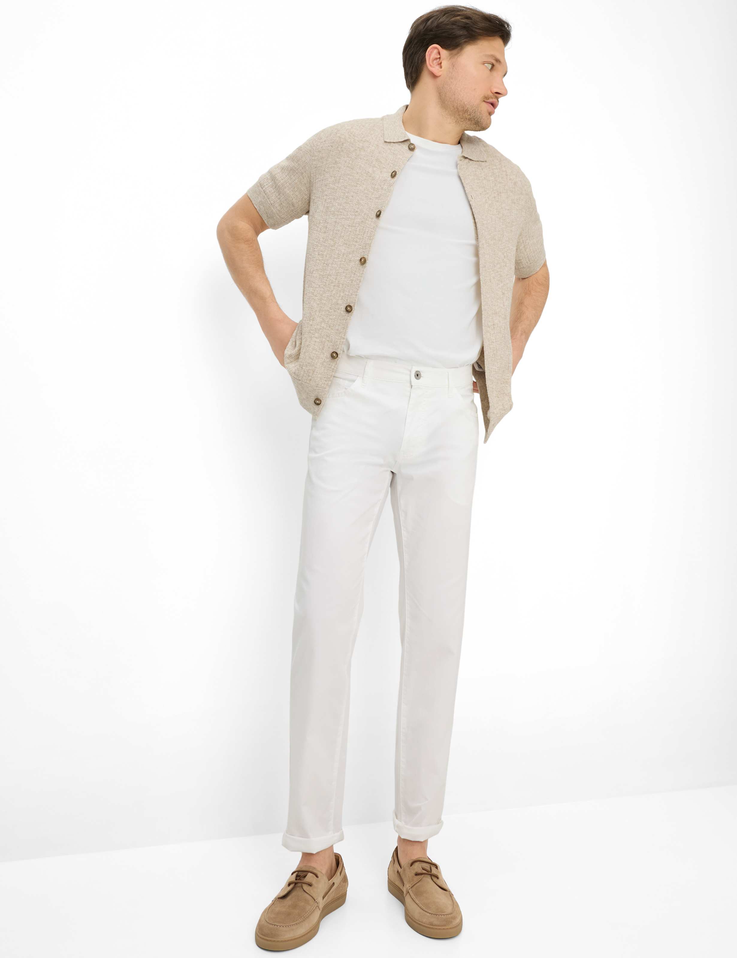 Herren Style CADIZ Weiß Straight Fit Model Outfit