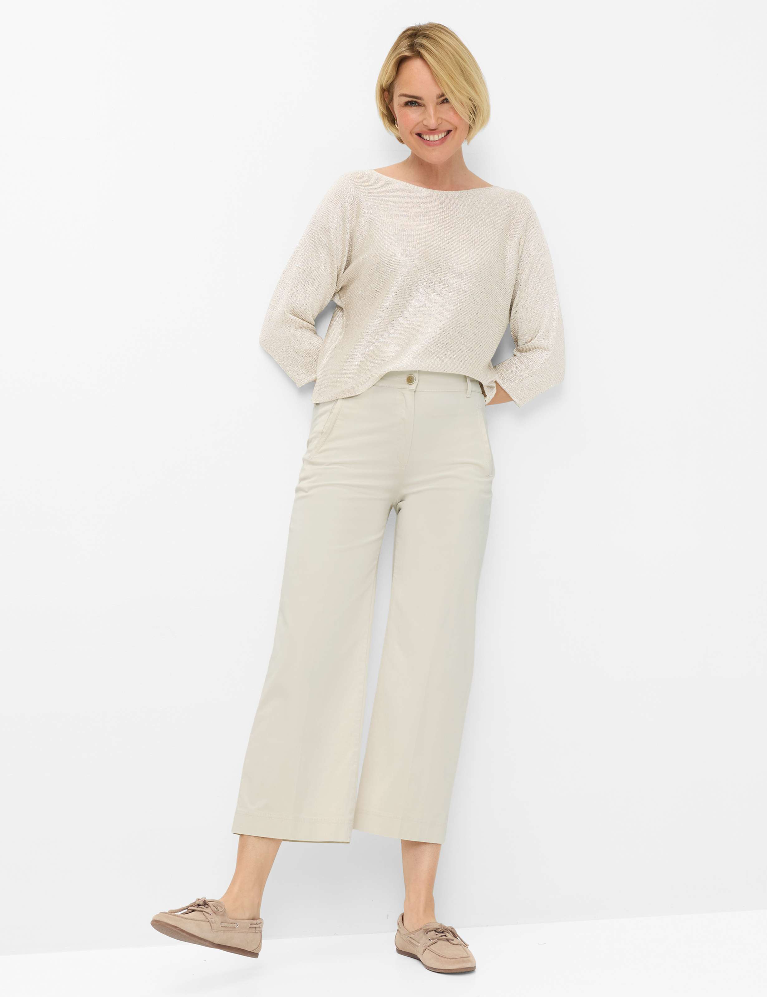 Femme Style PEGGY CULOTTE Beige Clair Slim Fit Tenue du mannequin