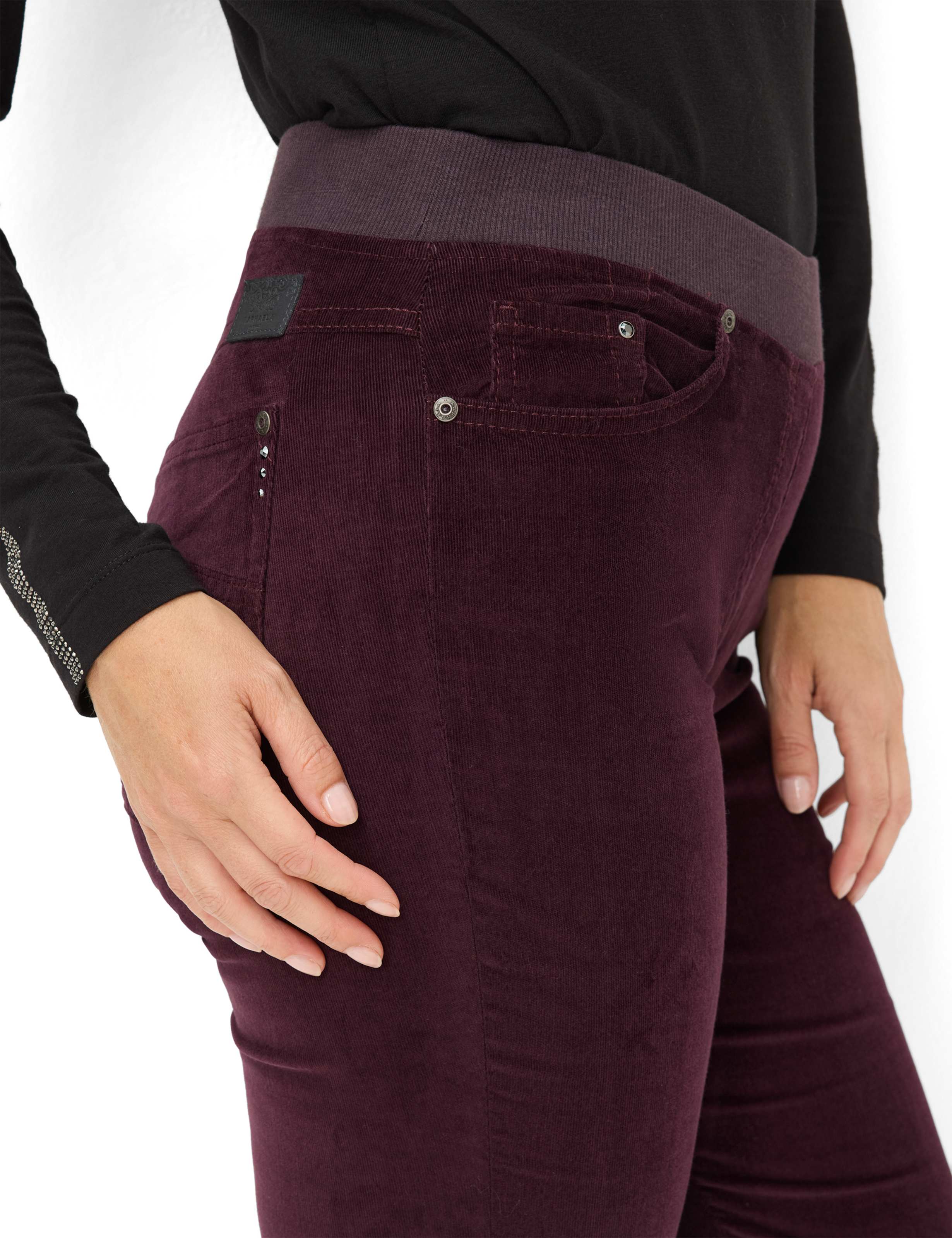 Damen Style PAMINA Dunkelrot Slim Fit Detail 2