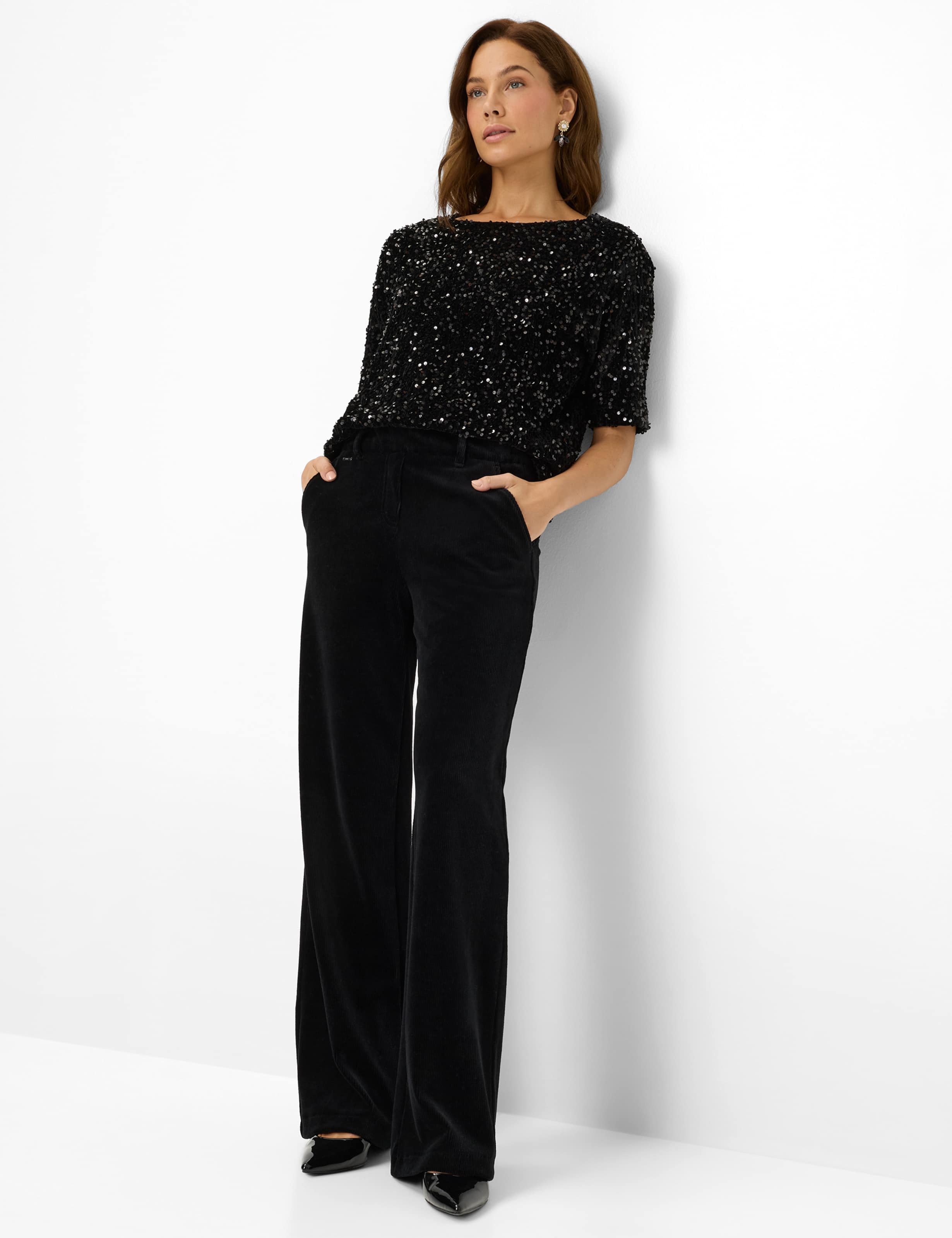 Damen Style MAINE Schwarz Wide Leg Model Outfit