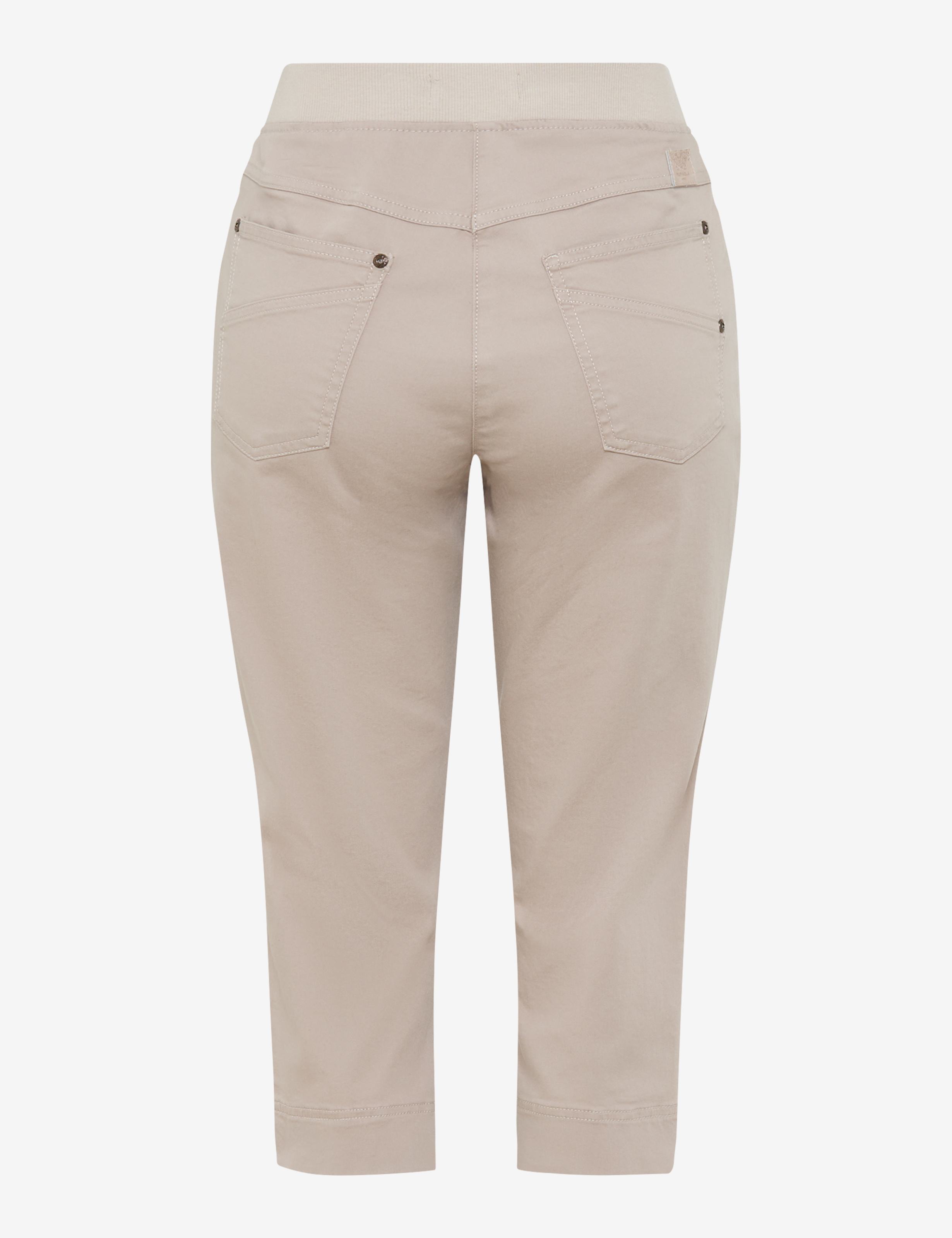Femme Style CARINA CAPRI Denim Beige Comfort Plus Fit Détourage arrière