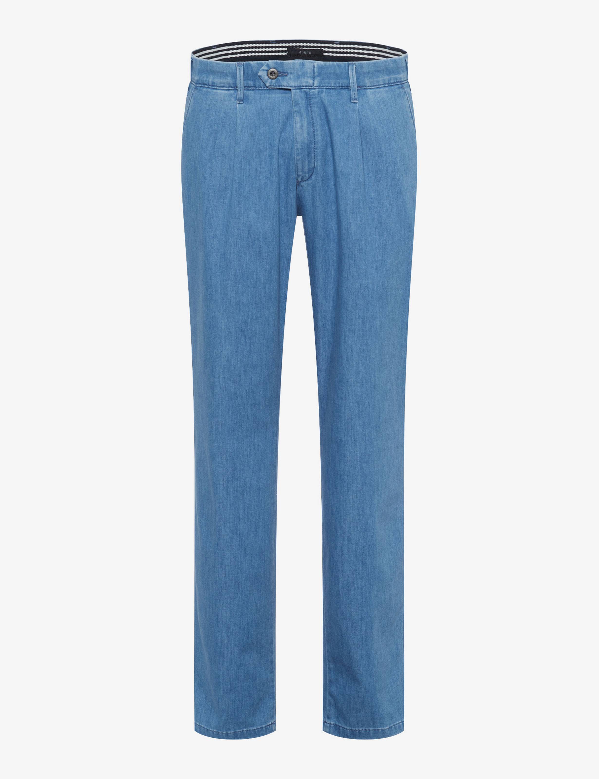 Herre Style LUIS Denim Blå Regular Fit Udskæring foran