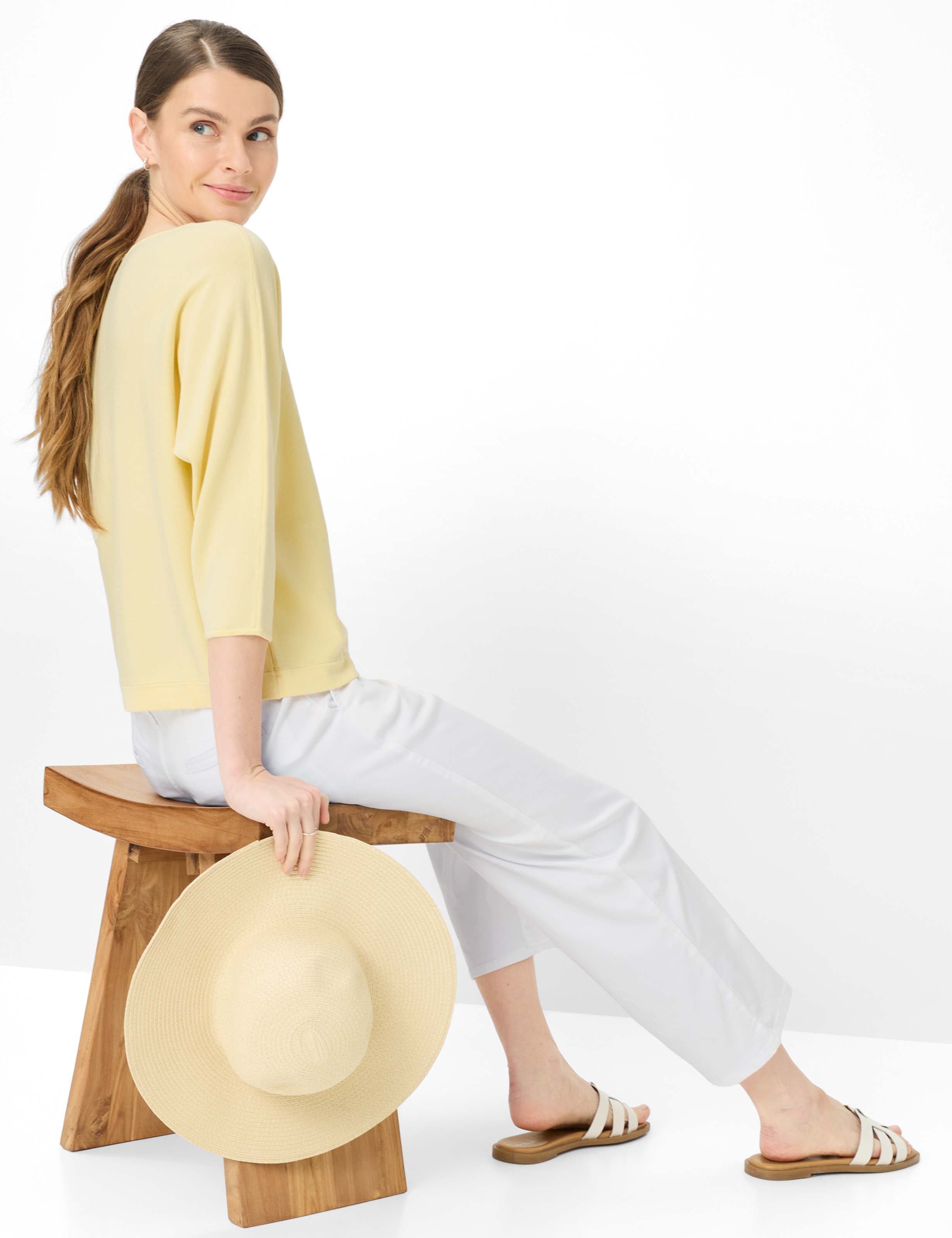 Femme Style MAINE S Denim Blanc Wide Leg Détail 1