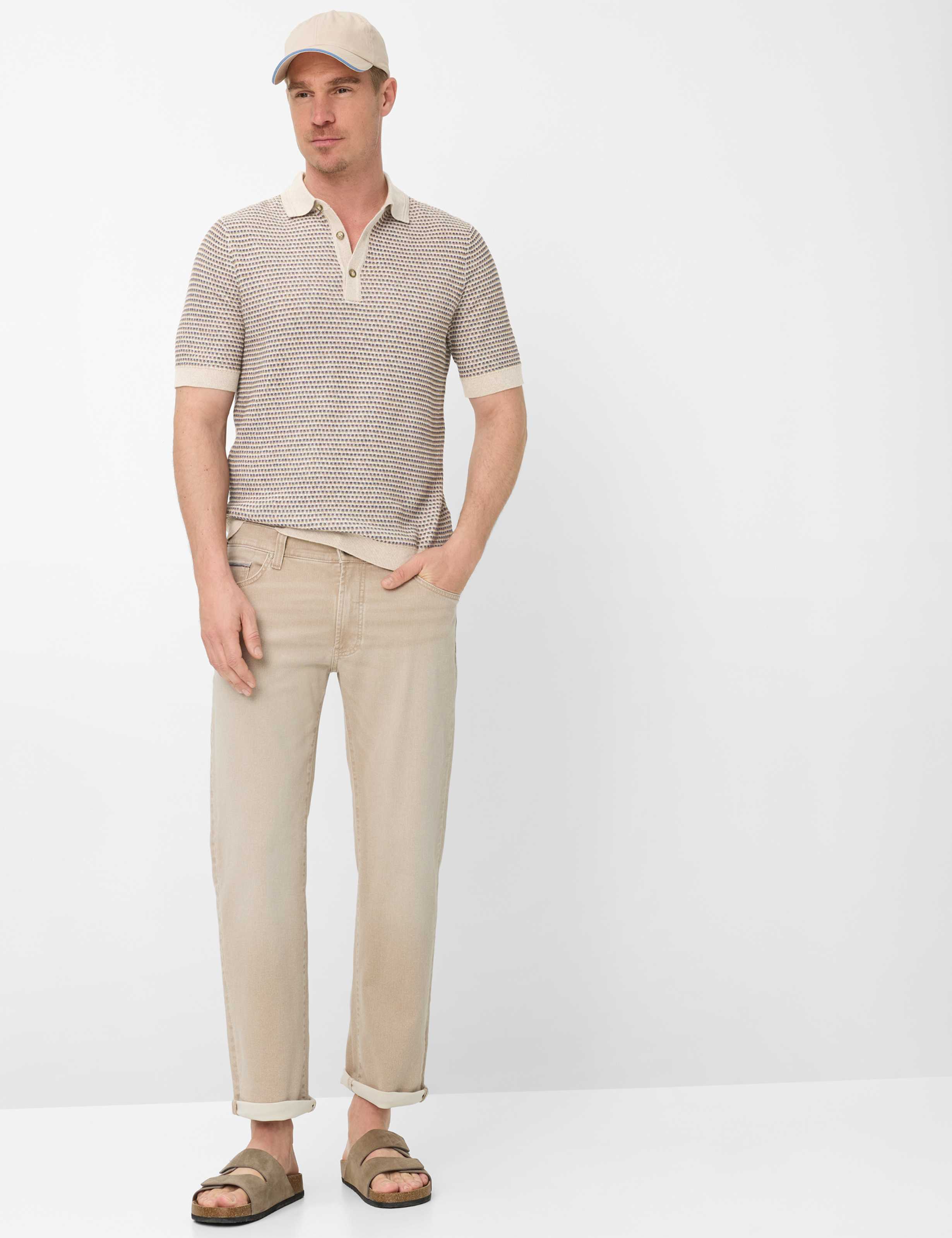 Homme Style CLINT Denim Beige Clair Straight Fit Tenue du mannequin