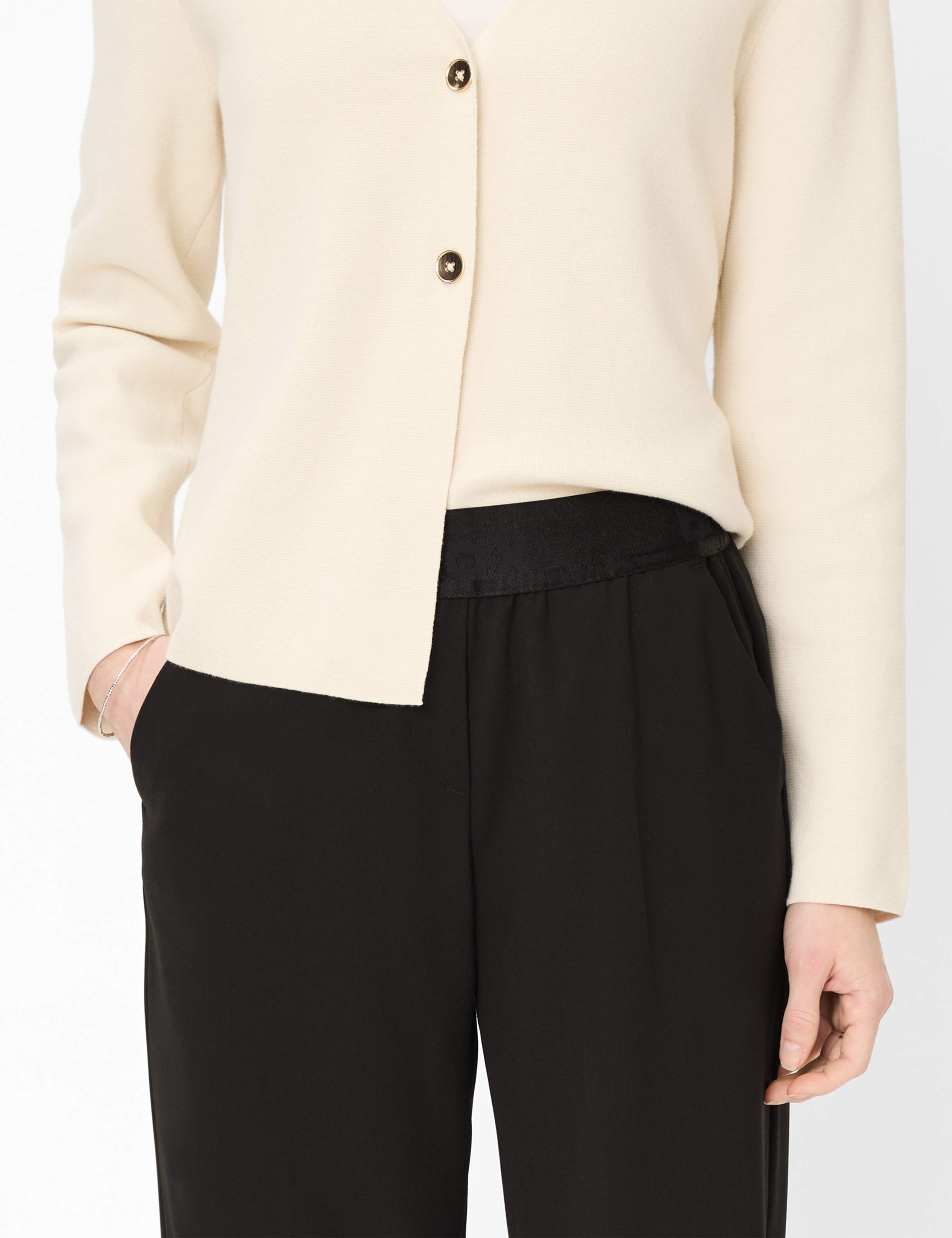 Dames Style MAINE Zwart Wide Leg Detail 1