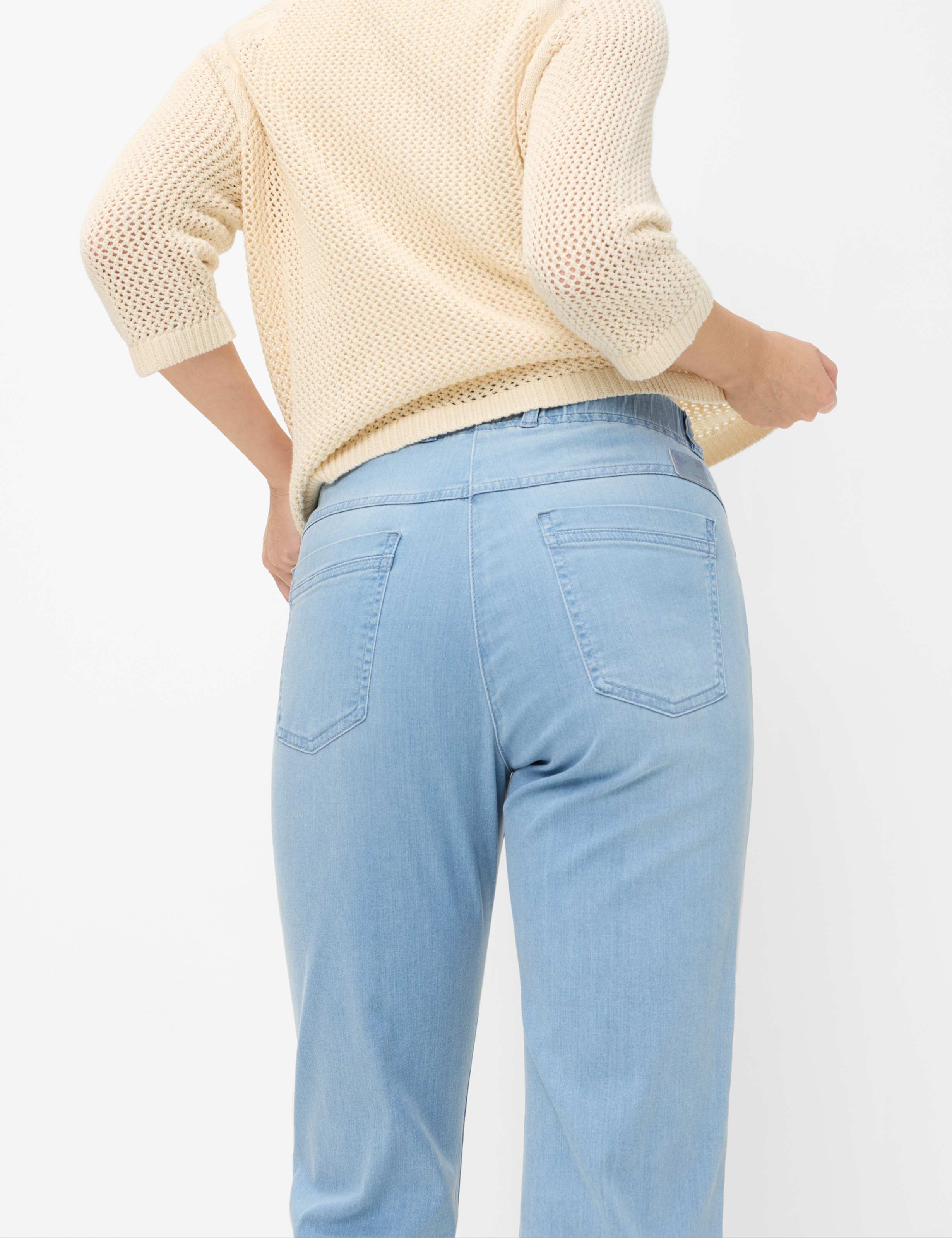 Damen Style CAVINA FRINGE Denim Hellblau Comfort Plus Fit Detail 1
