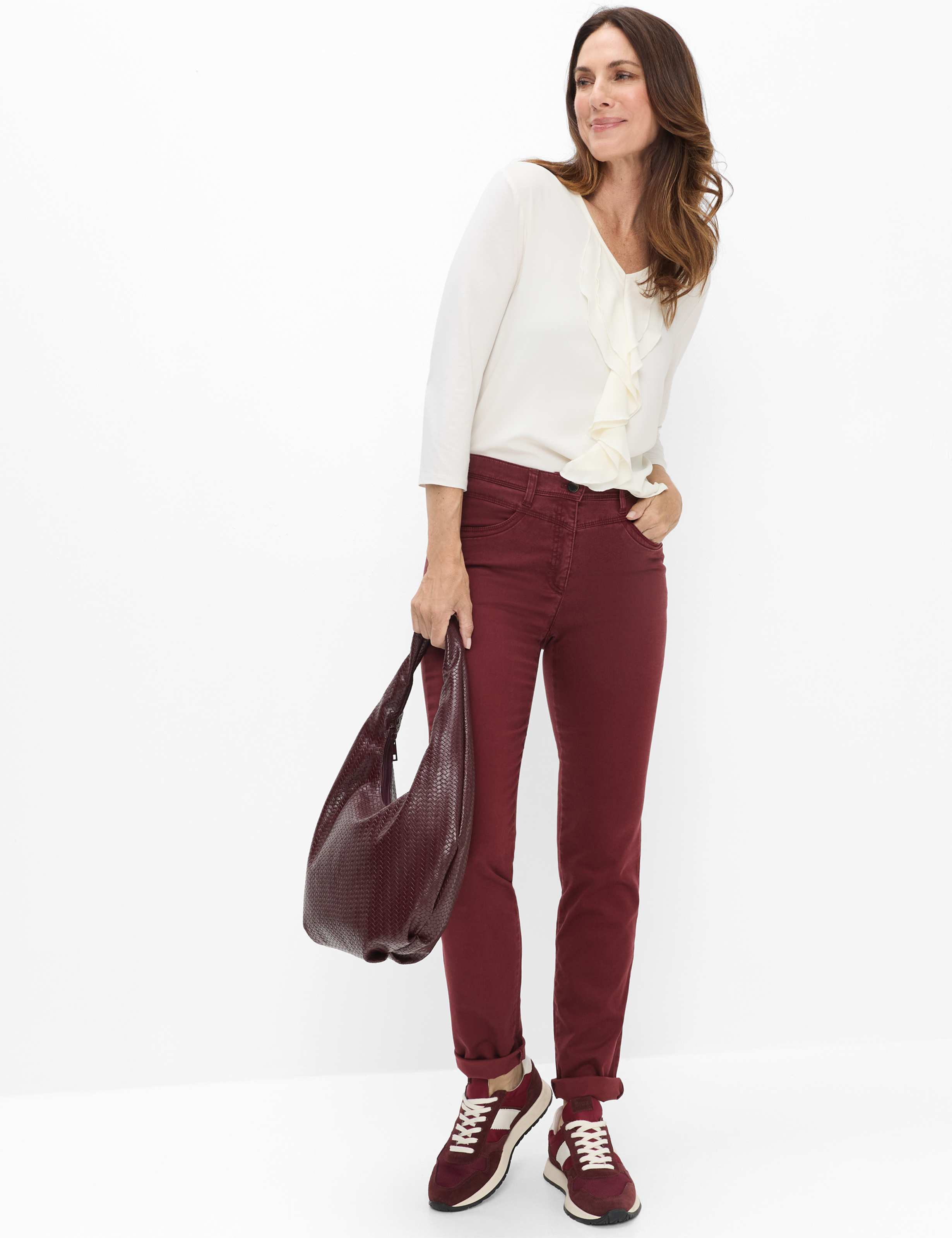 Femme Style LAURA NEW Rouge Foncé  Tenue du mannequin