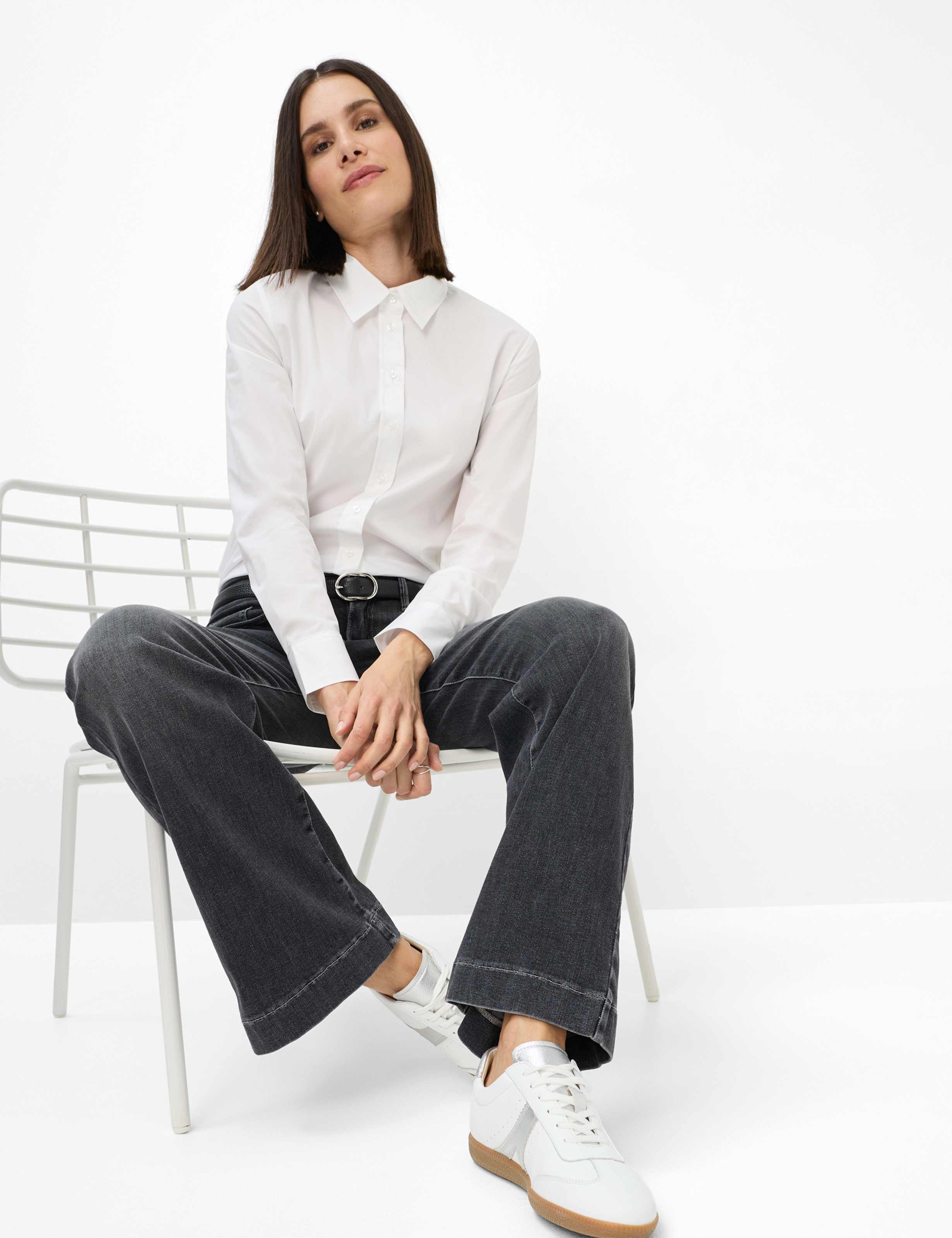 Damen Style MAINE Denim Hellgrau Wide Leg Detail 1