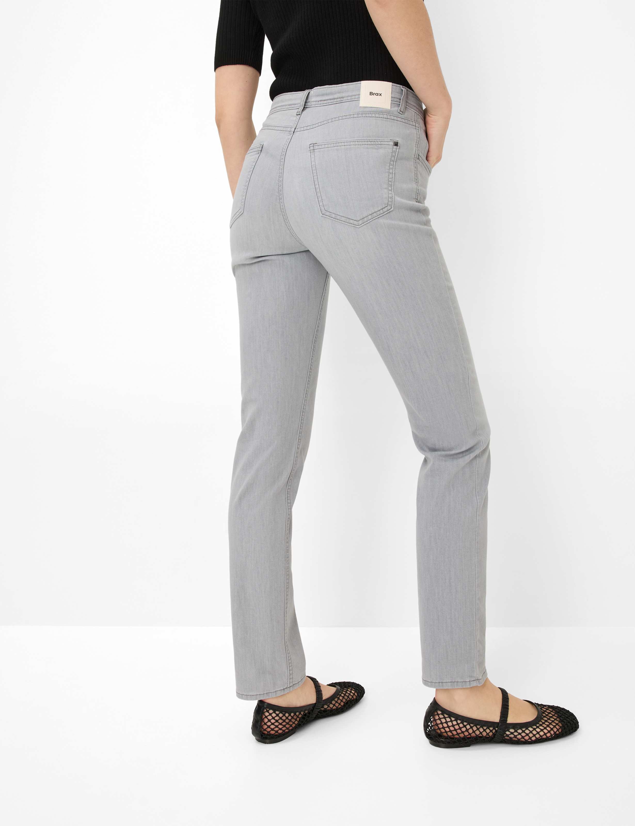 Women Style CAROLA Denim Light Gray Feminine Fit Model back