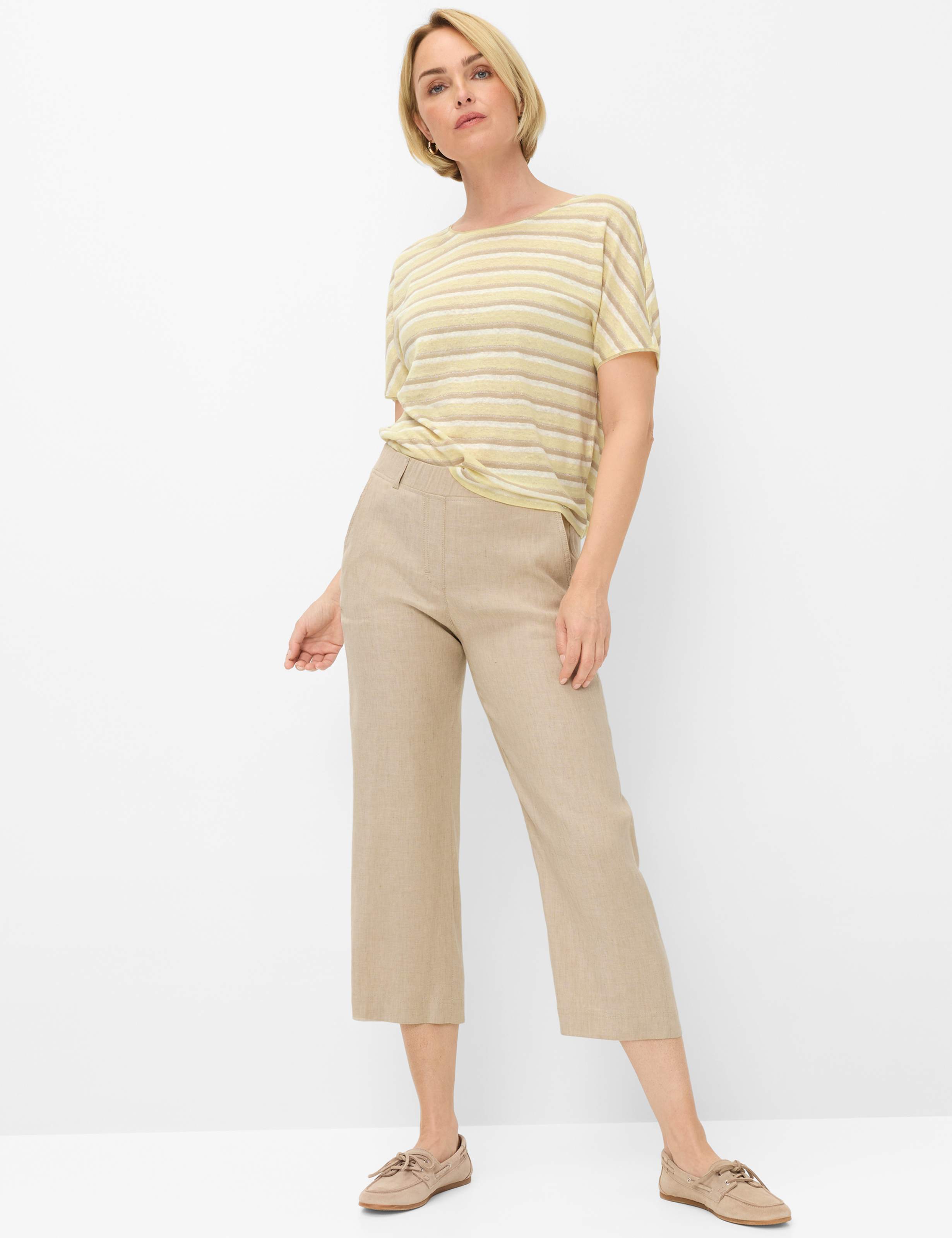 Damen Style PAM CULOTTE Beige Slim Fit Model Outfit