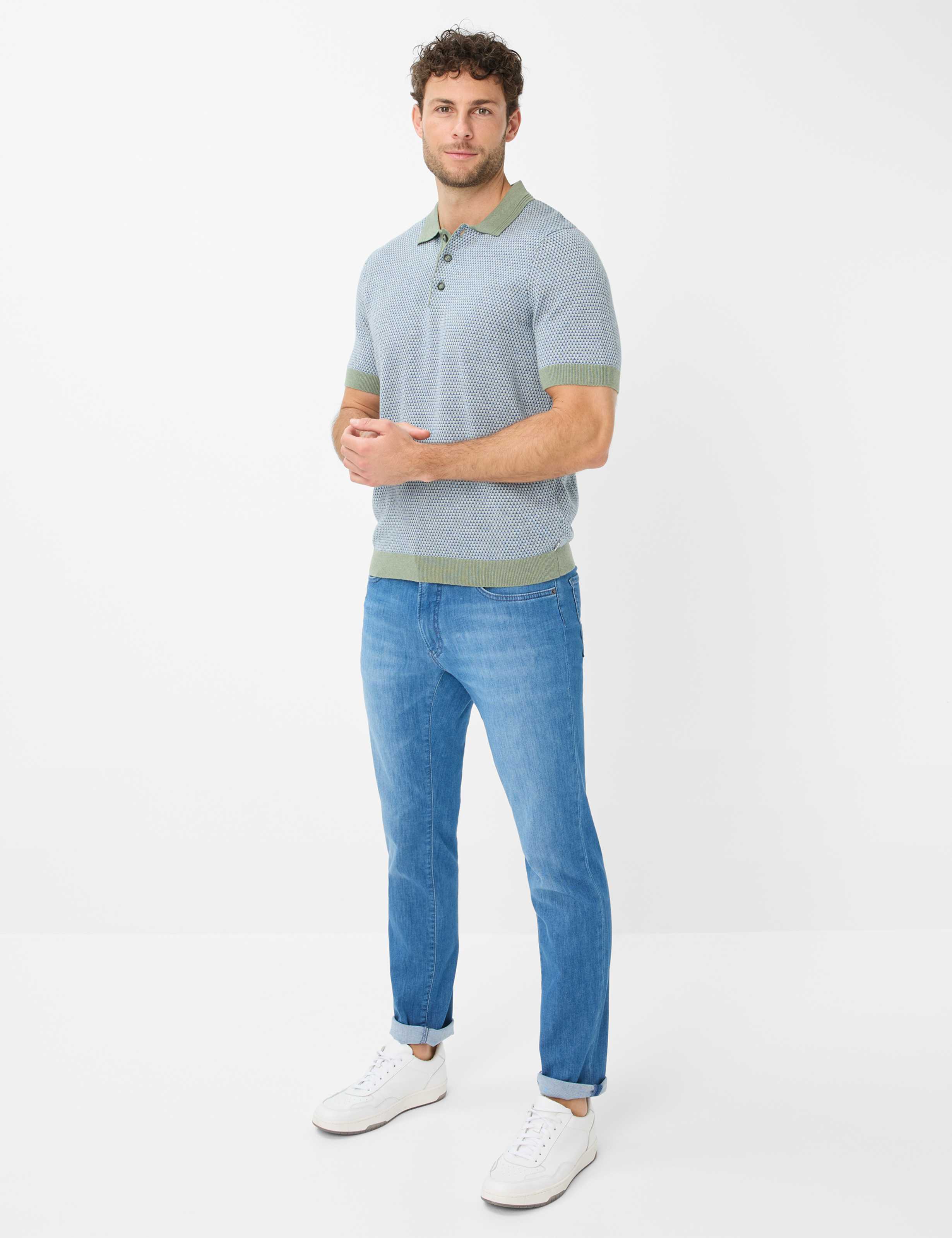 Heren Style CHUCK Denim Blauw Modern Fit Model outfit