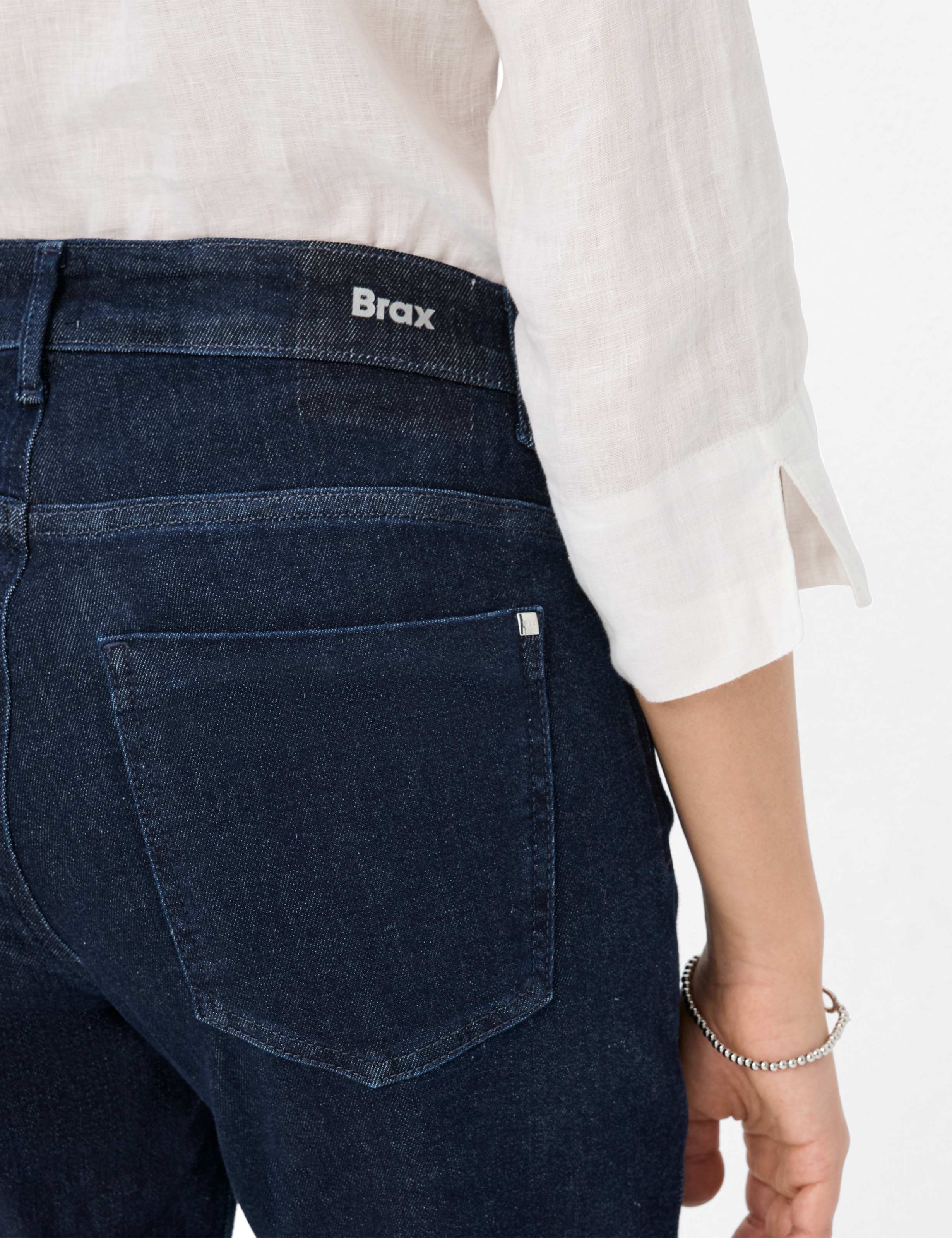 Women Style MAINE Denim Dark Blue Wide Leg Detail 2