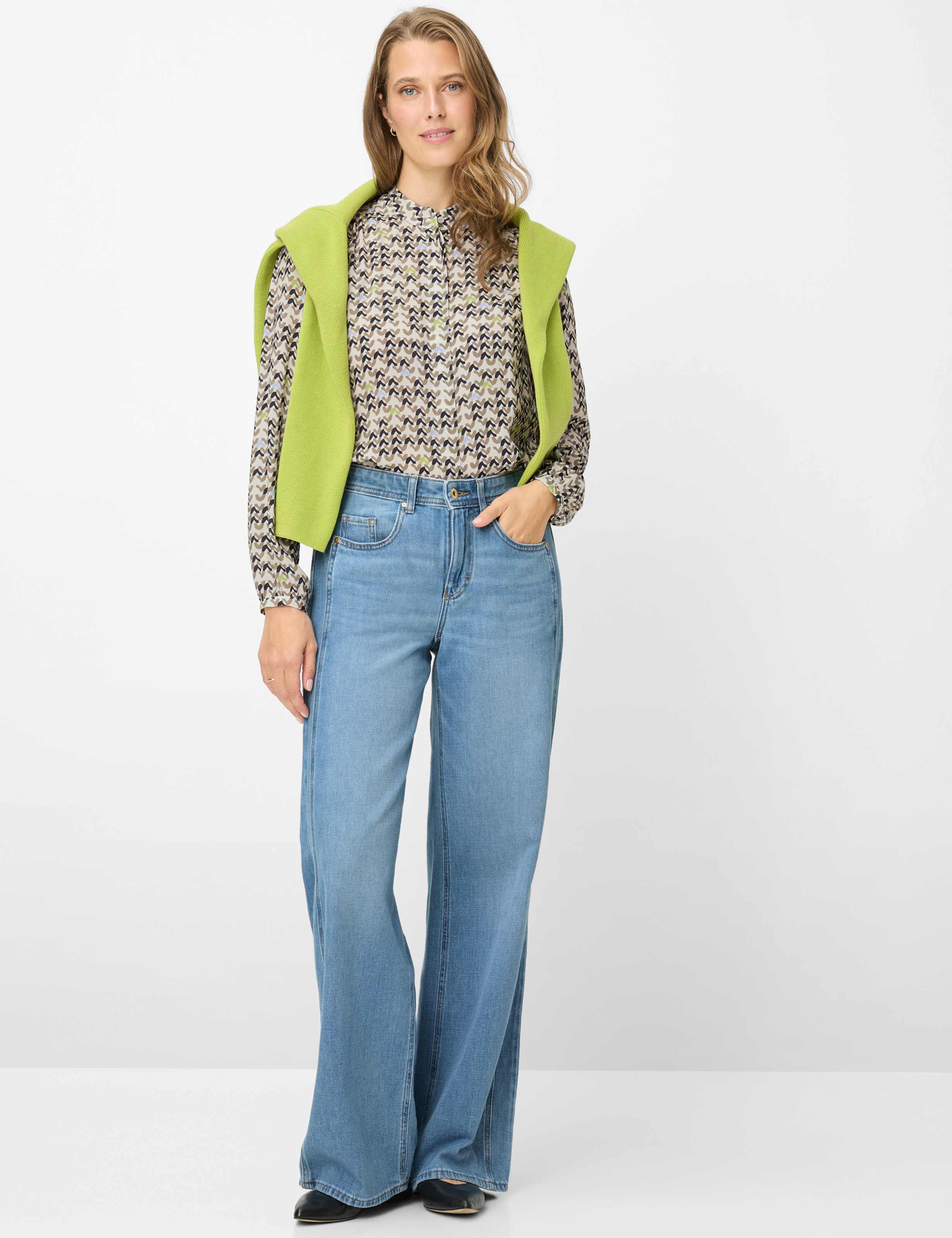 Dames Style MORGAN Denim Blauw Wide Leg Model outfit