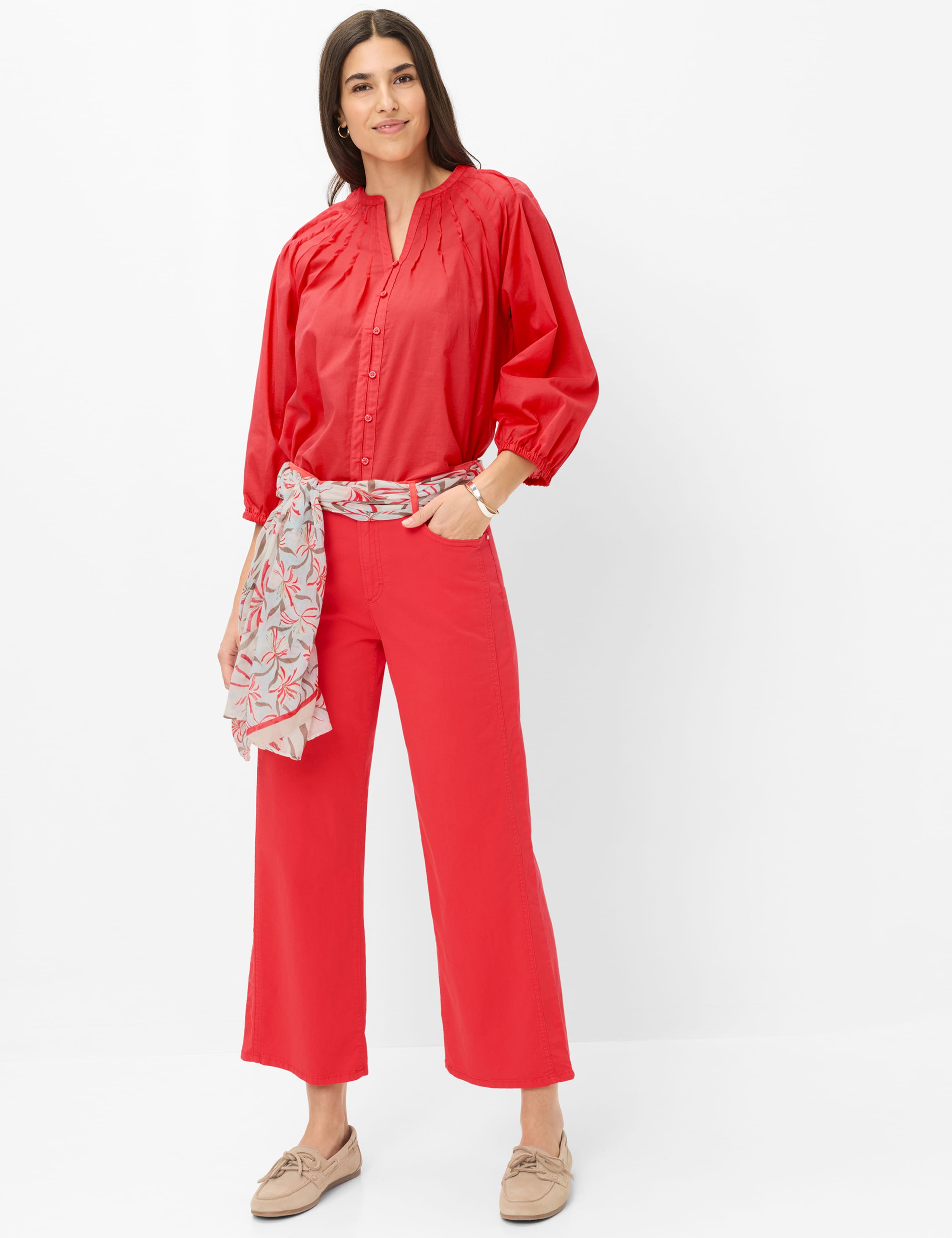 Damen Style MAINE S Rot Wide Leg Model Outfit