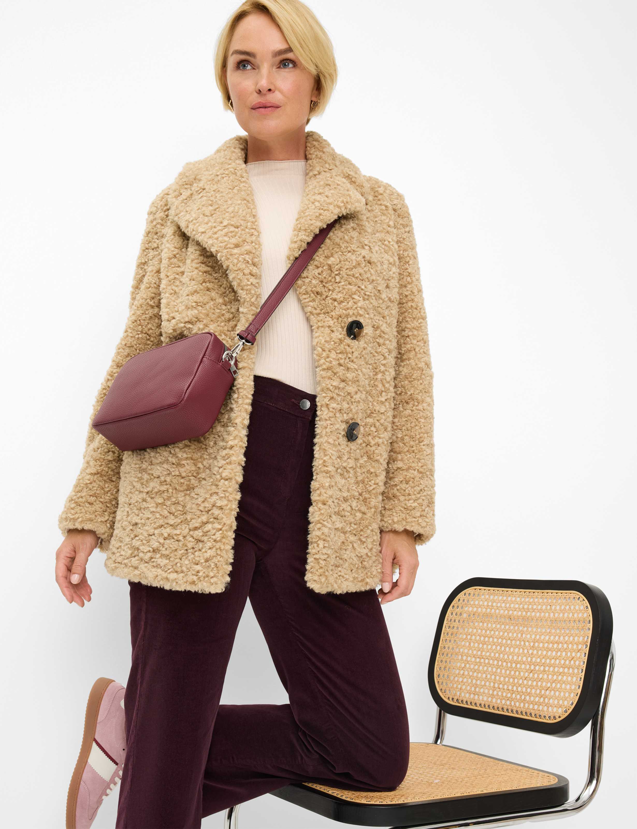 Dames Style PEGGY FLARED Donkerrood Slim Fit Detail 1