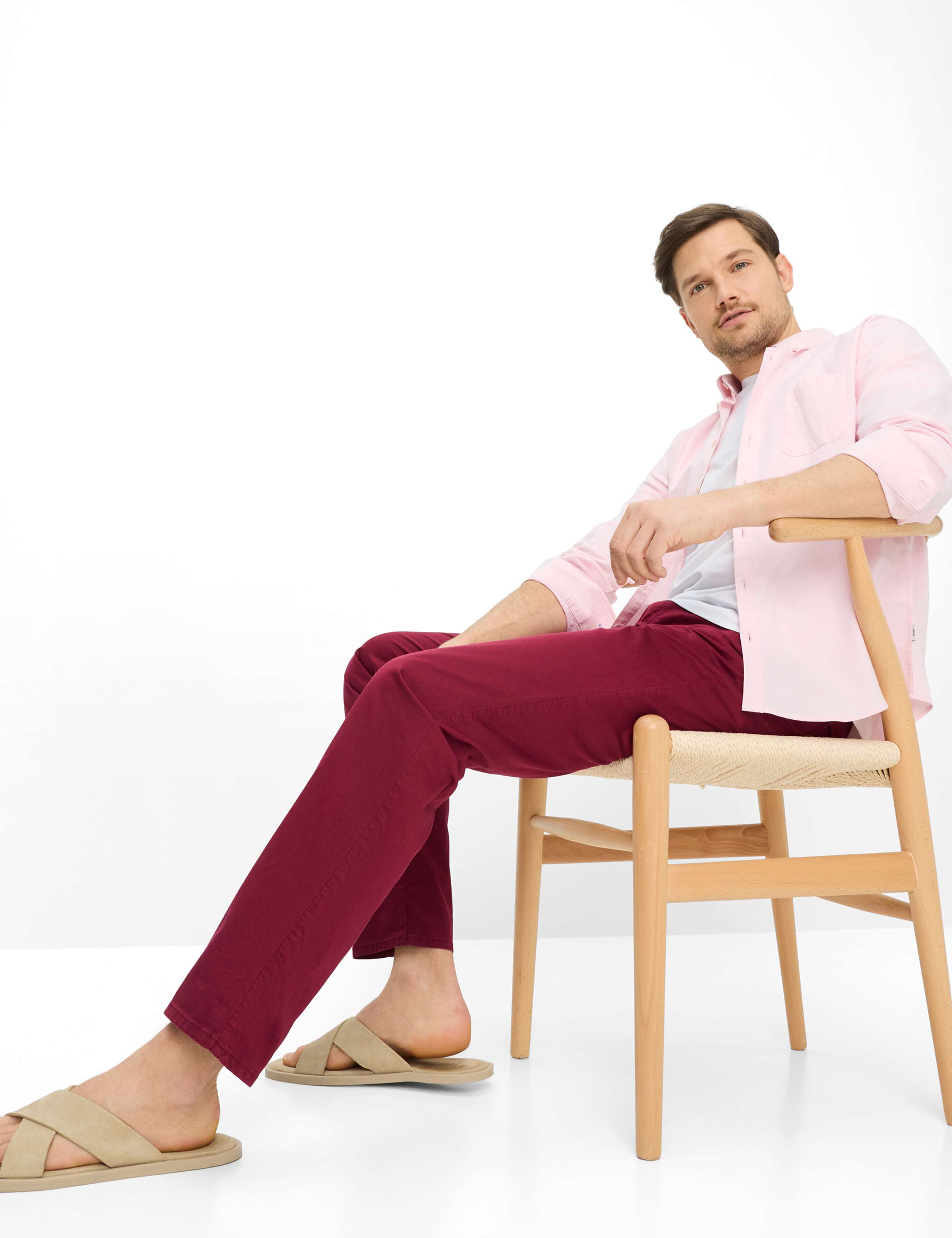 Herren Style CADIZ Dunkelrot Straight Fit Detail 1