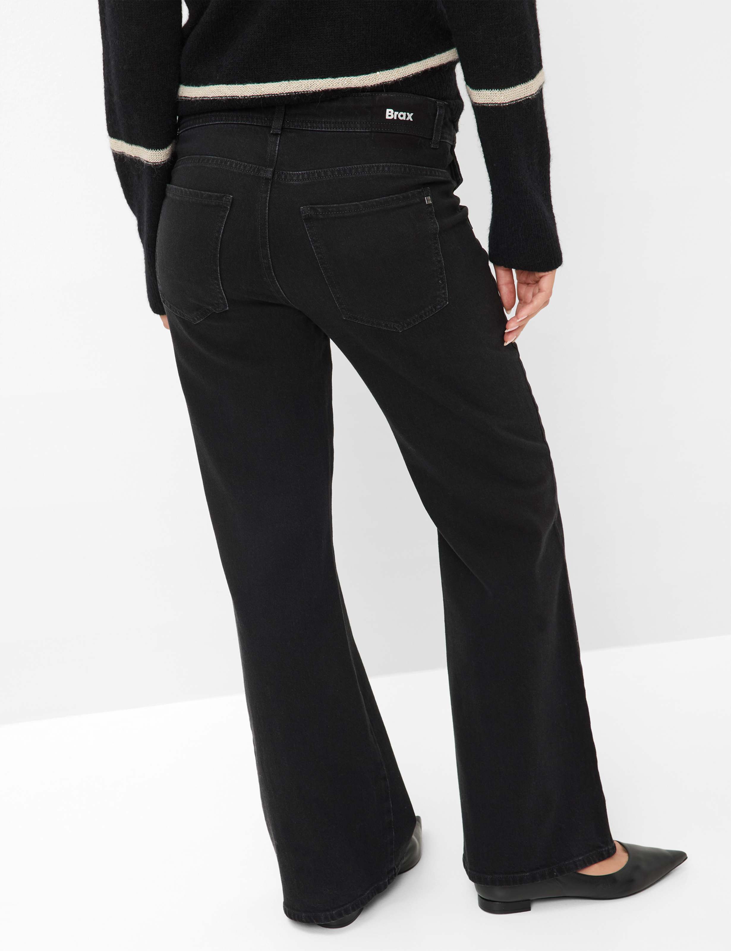 Thumbnail - Brax Damen Palazzohose Style MAINE CLEAN BLACK BLACK, denim schwarz, Gr. 34