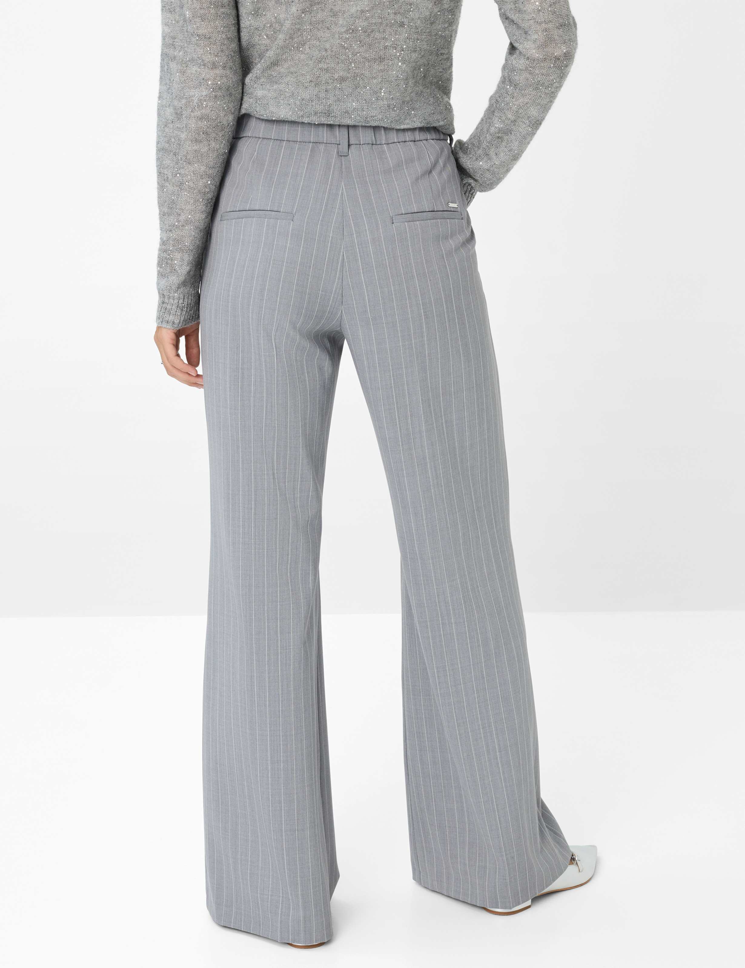 Thumbnail - Brax Damen Palazzohose Style MAINE COZY GREY, hellgrau, Gr. 36