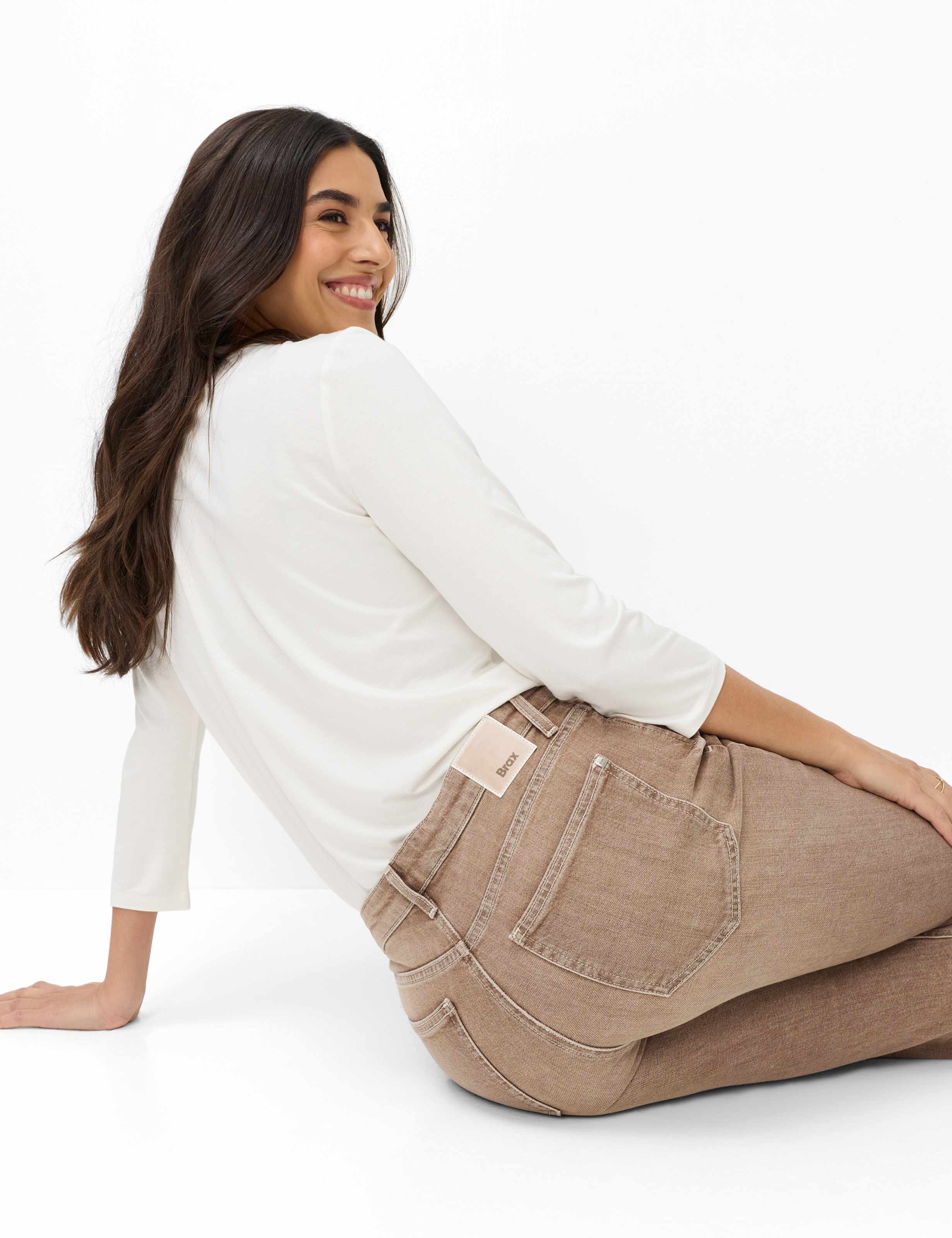 Femme Style MADISON S Denim Marron Straight Fit Détail 1