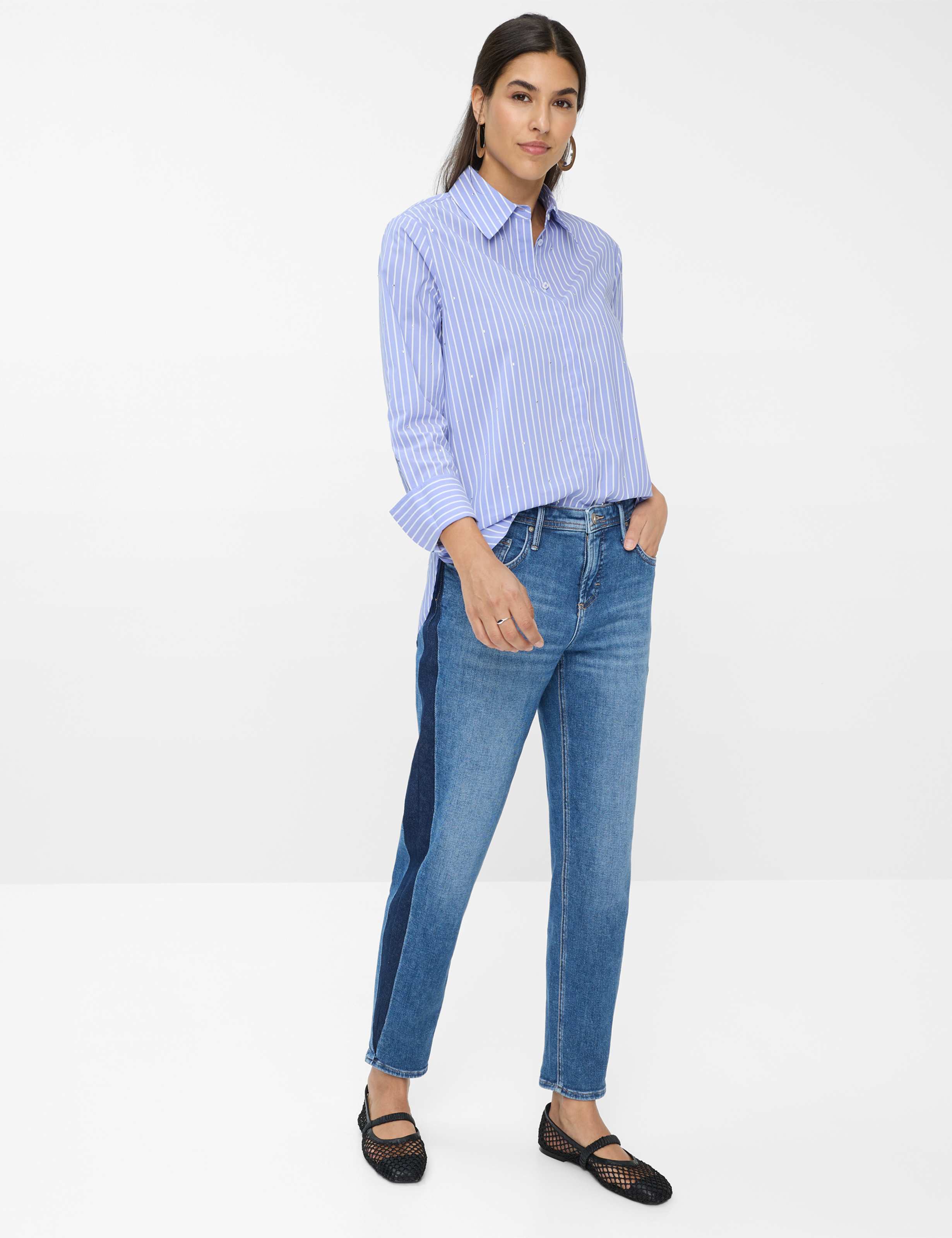 Damen Style MILEY S Denim Blau Modern Fit Model Outfit