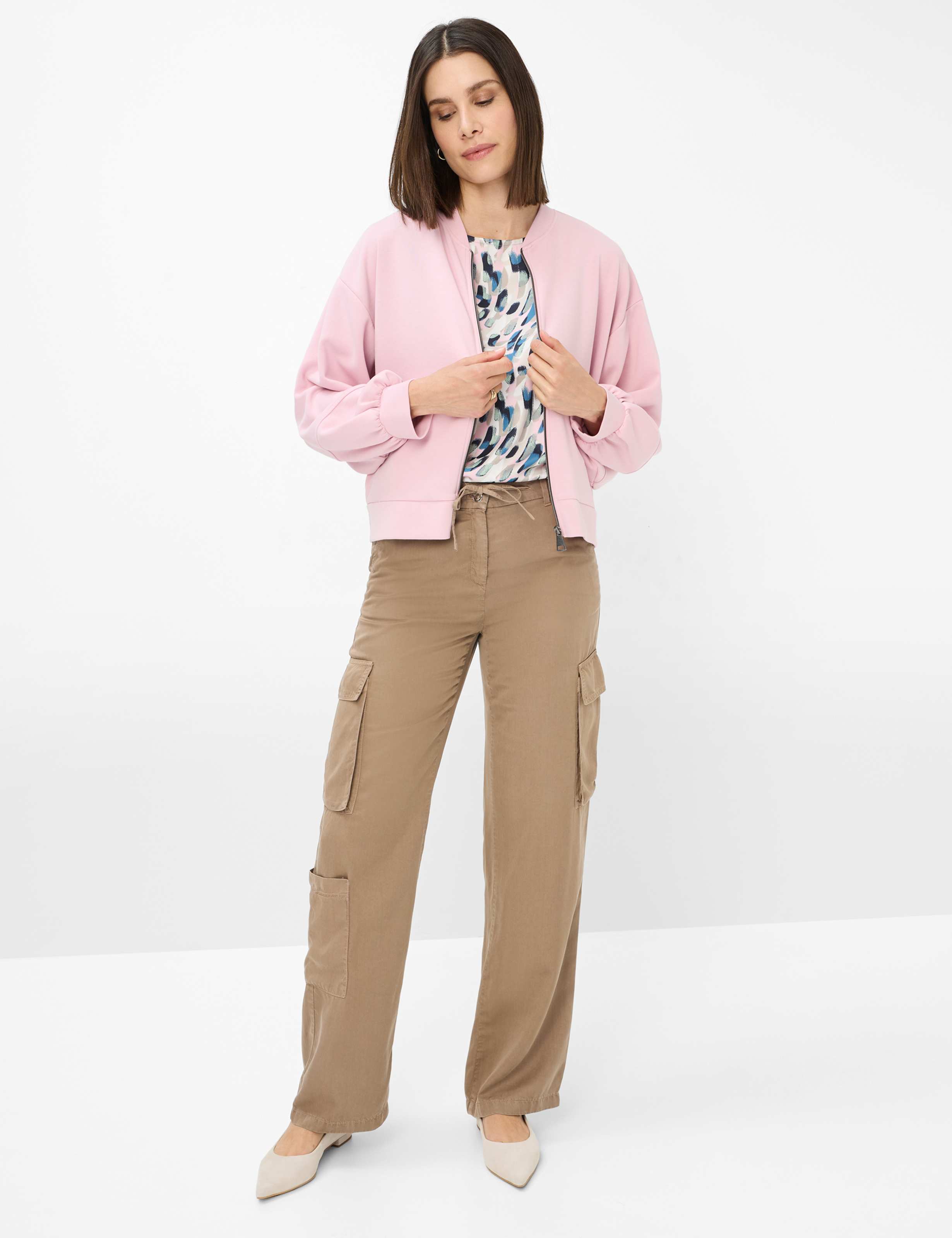 Women Style MAINE Brown Wide Leg Model Outfit
