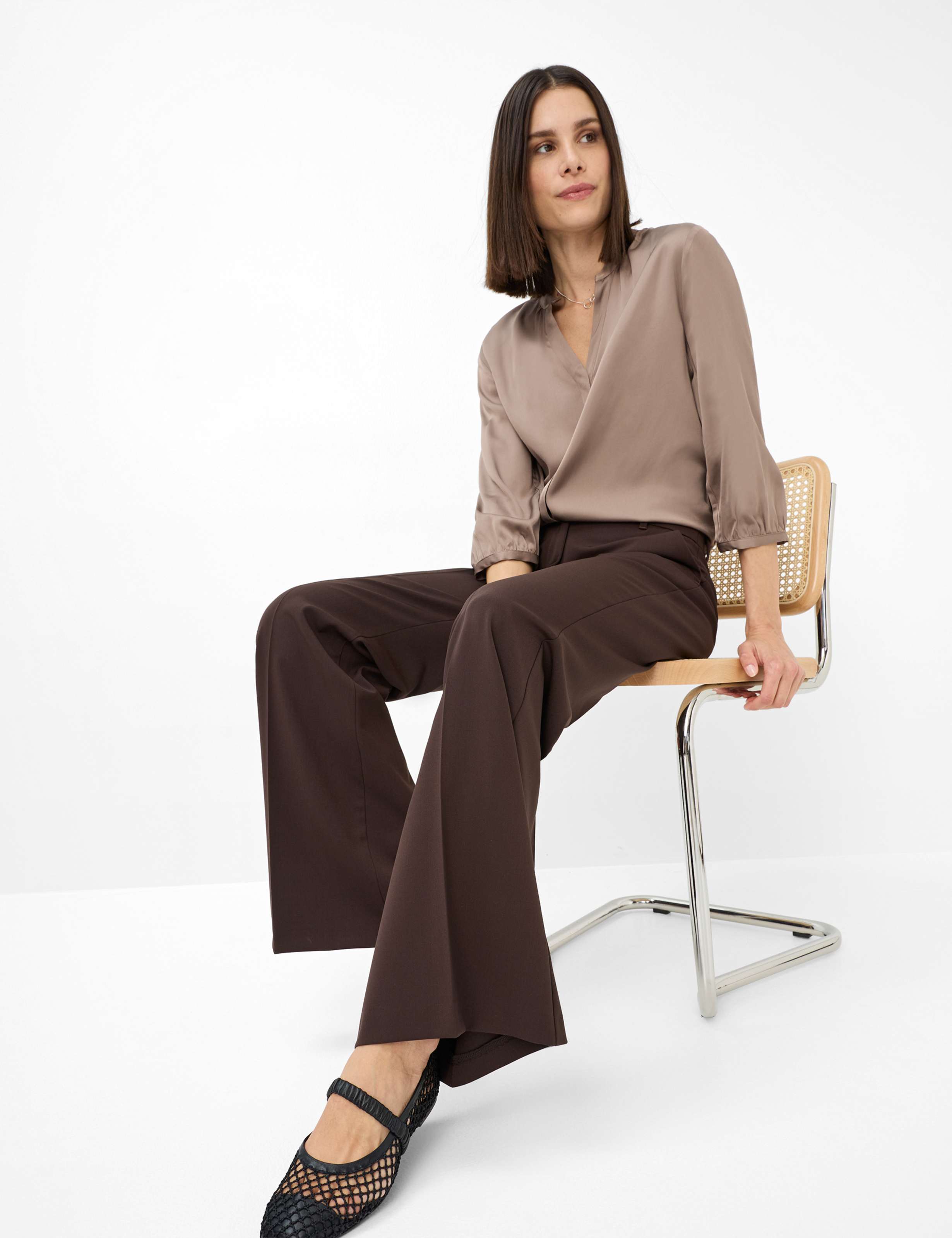 Damen Style MAINE Dunkelbraun Wide Leg Detail 1