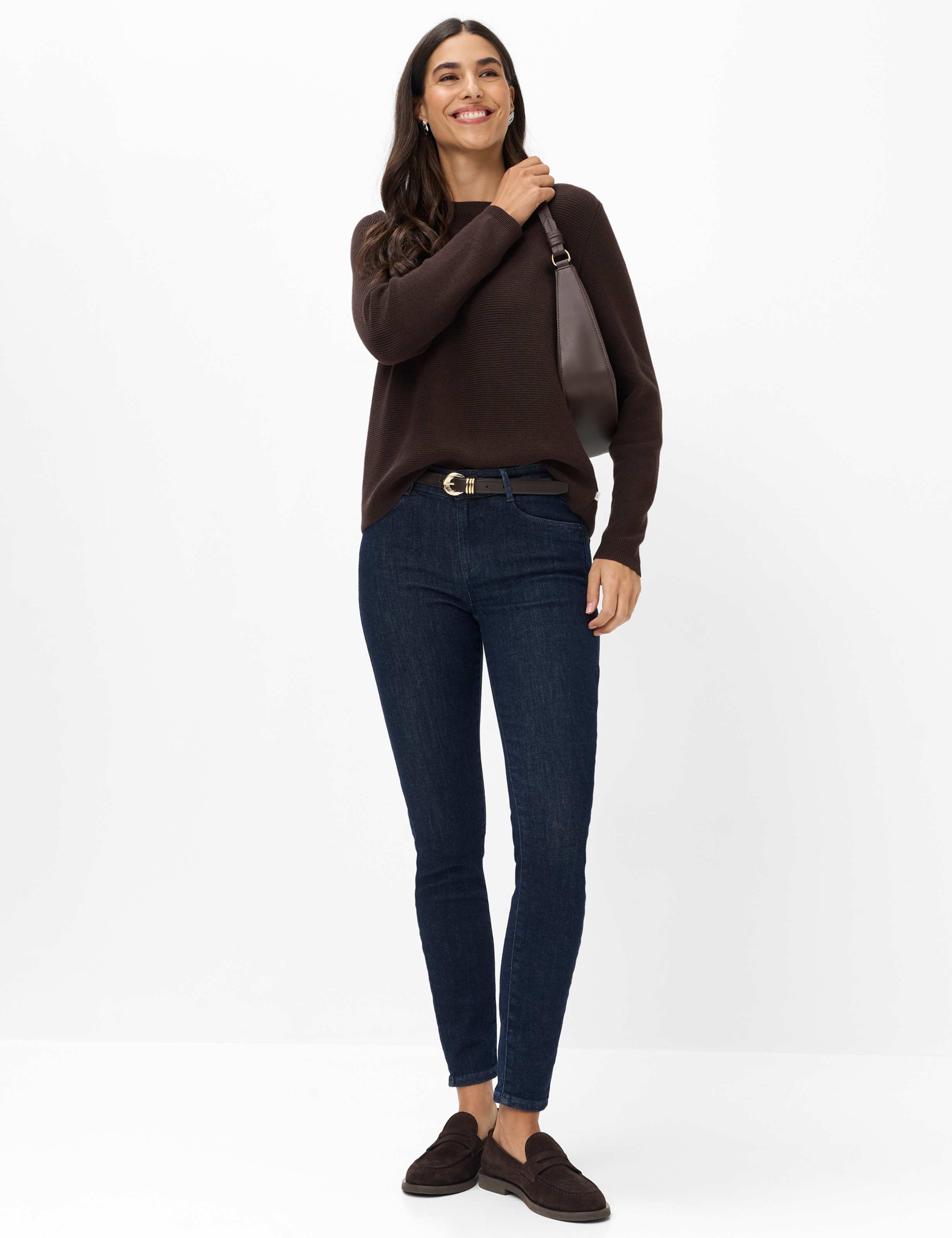 Women Style ANA Denim Dark Blue Skinny fit Model Outfit