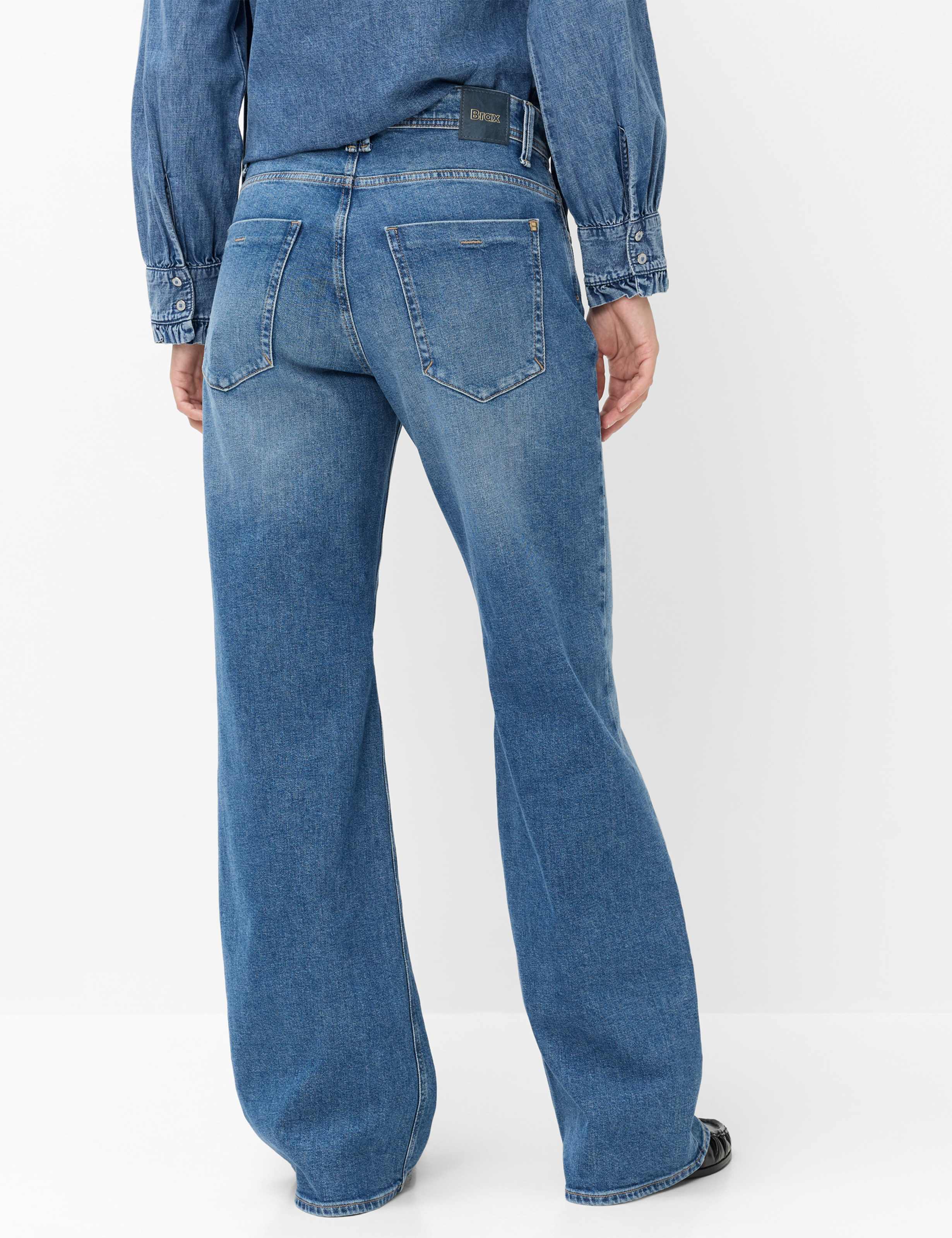 Women Style MAINE Denim Blue Wide Leg Model back