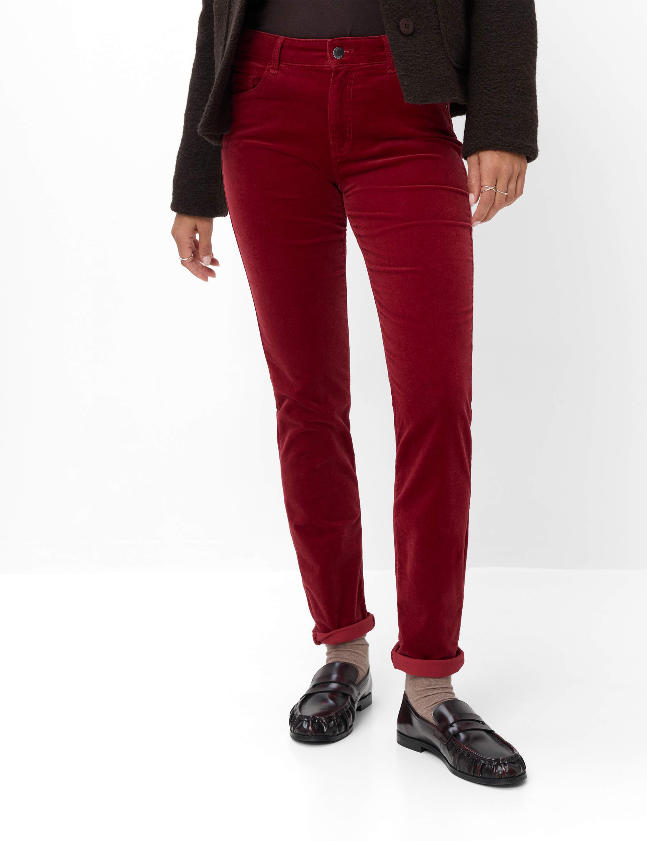 Brax Dames Jeans  Style SHAKIRA WINE RED, donkerrood, maat 34