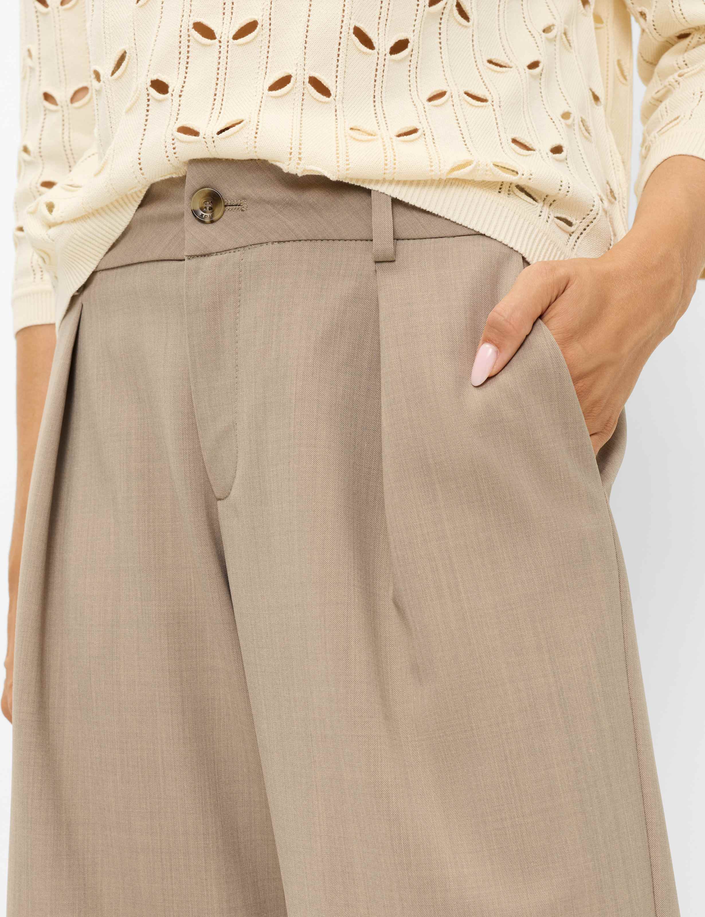 Dames Style MILLA B Lichtbruin Tapered Fit Detail 2