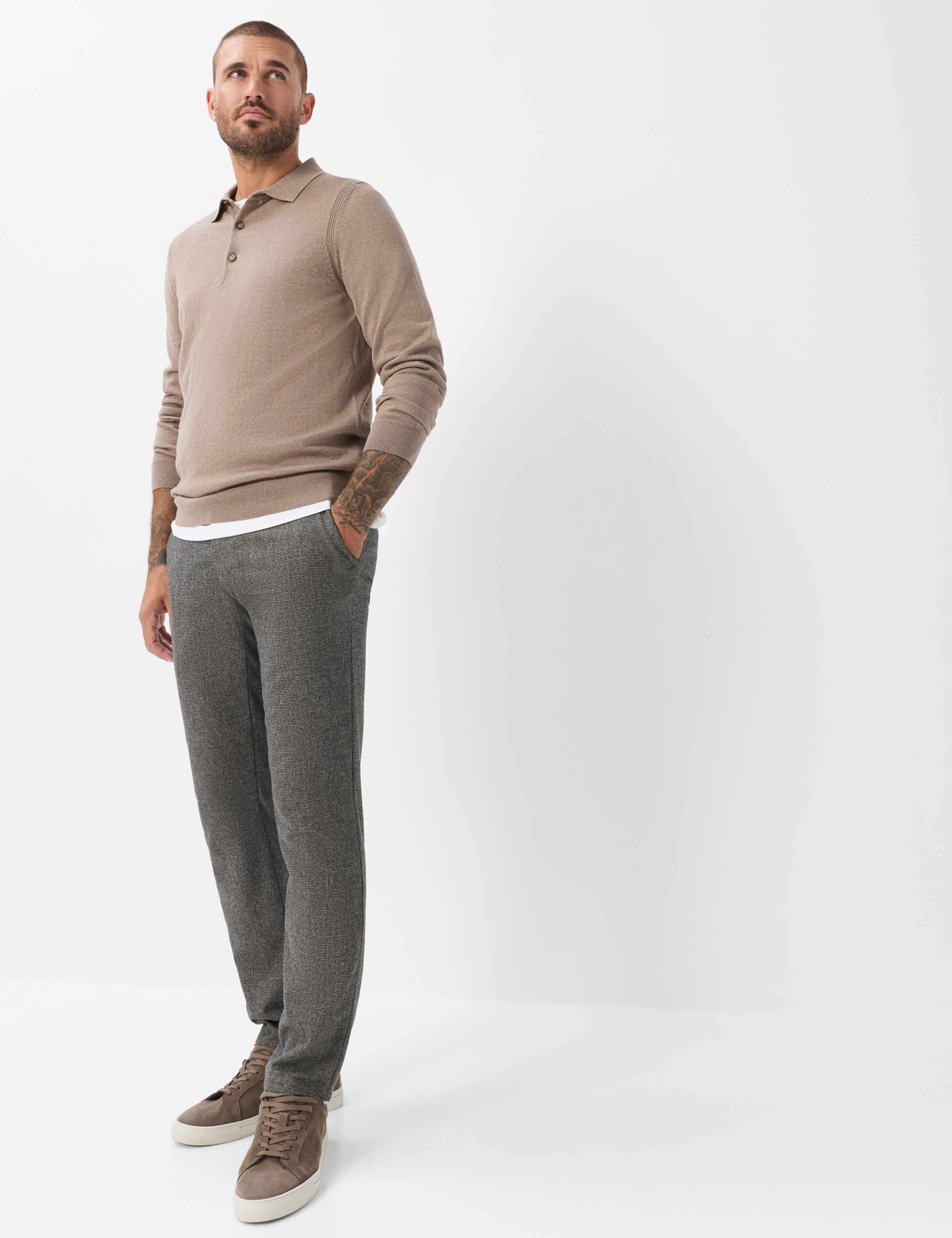 Men Style FABIO Light Brown Modern Fit Model Outfit