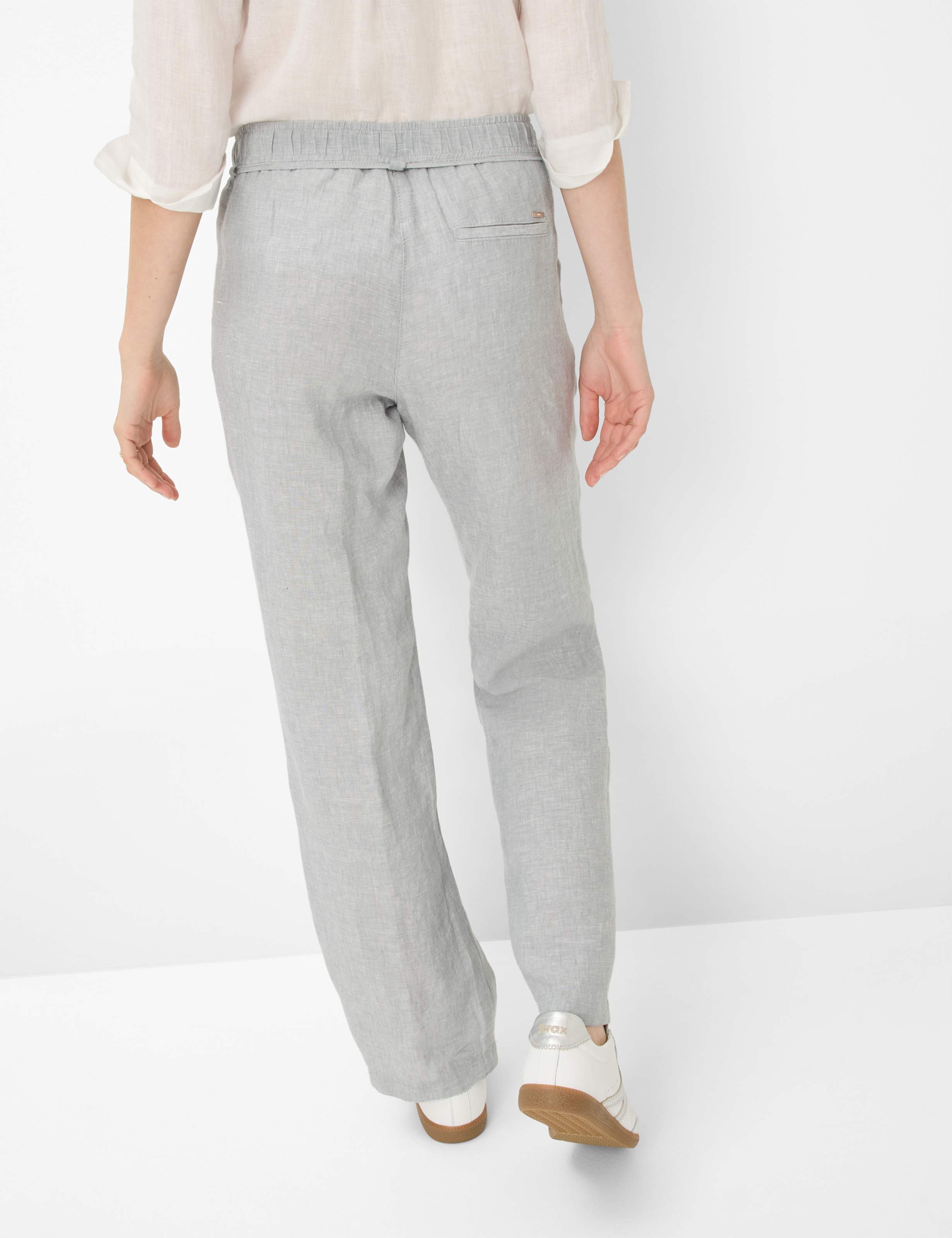 Damen Style FARINA Hellgrau Wide Leg Model Rueck
