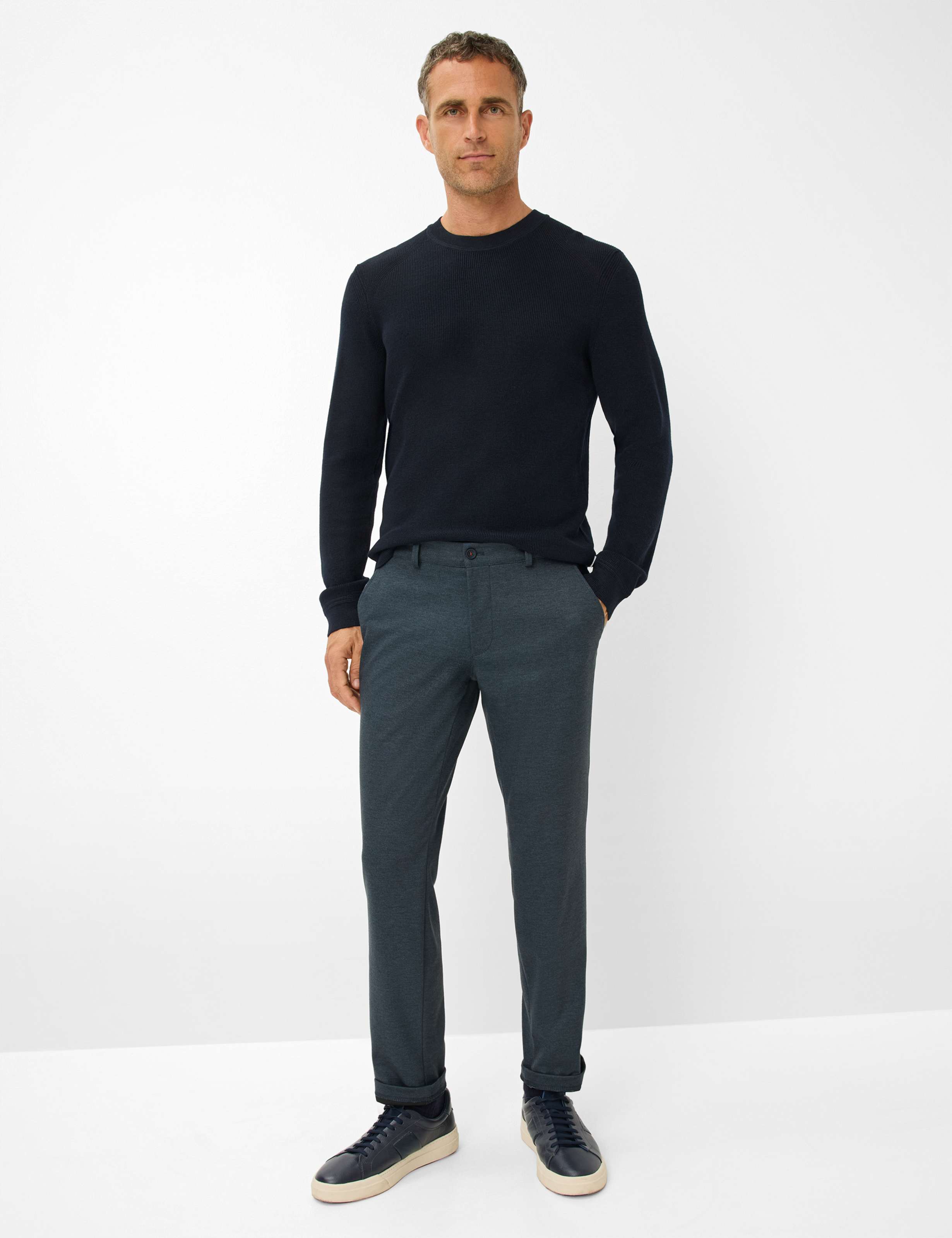 Heren Style THILO Donkerblauw Regular Fit Model outfit