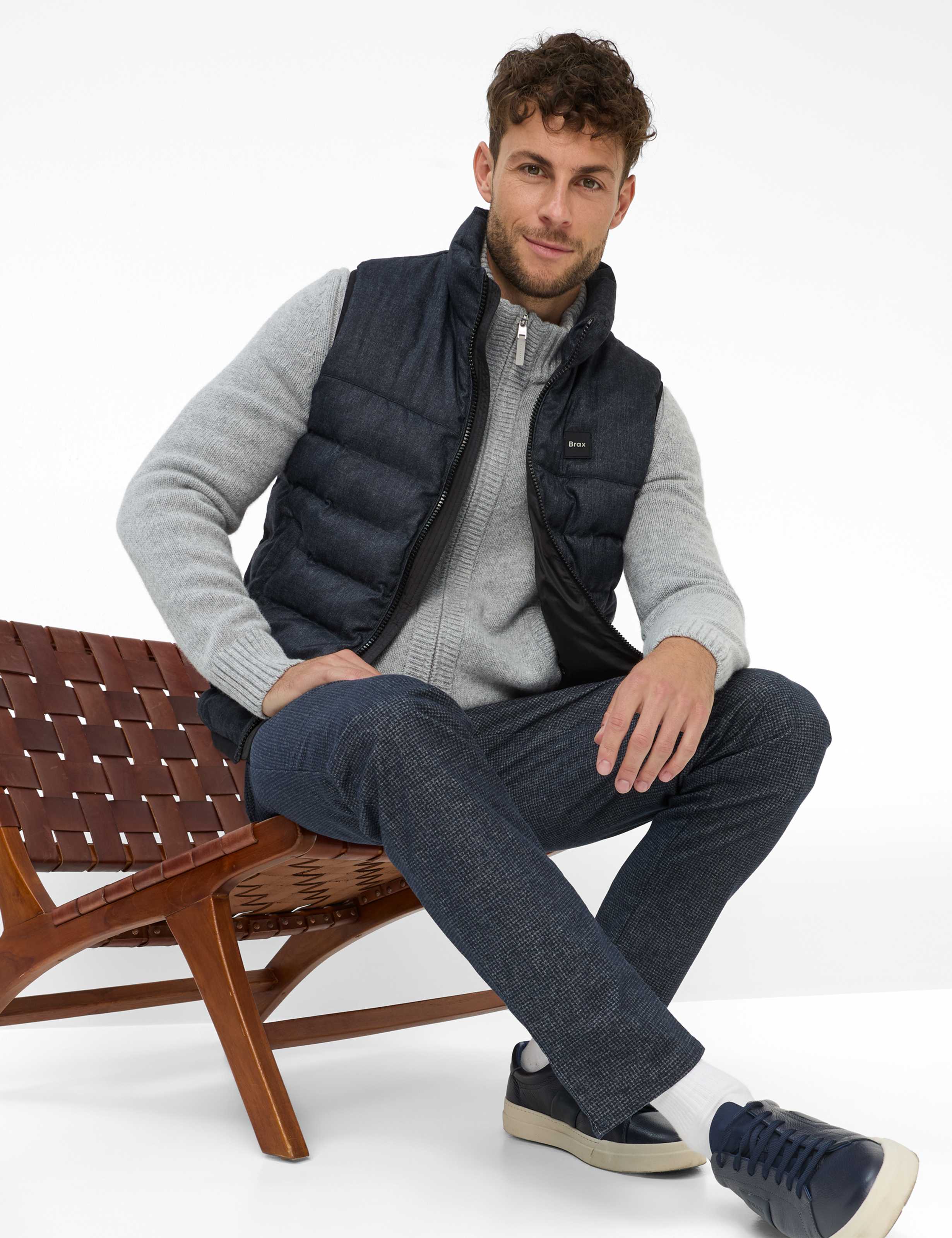 Herre Style FABIO Mørkeblå Modern Fit Detalje 1