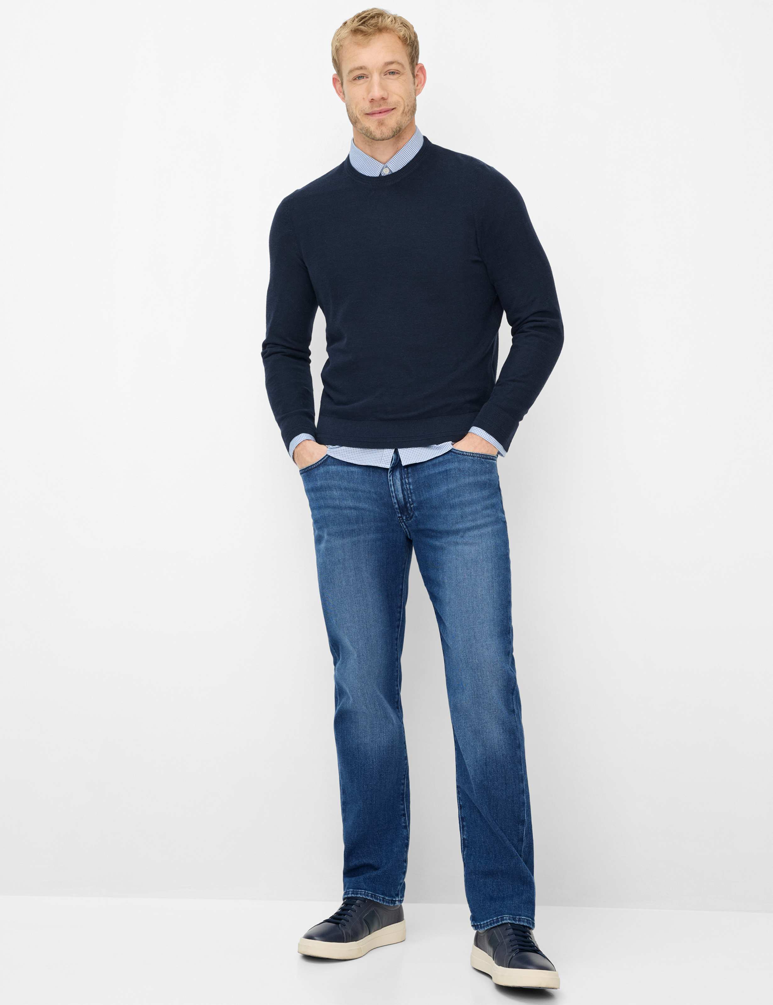 Heren Style RICK Donkerblauw  Model outfit