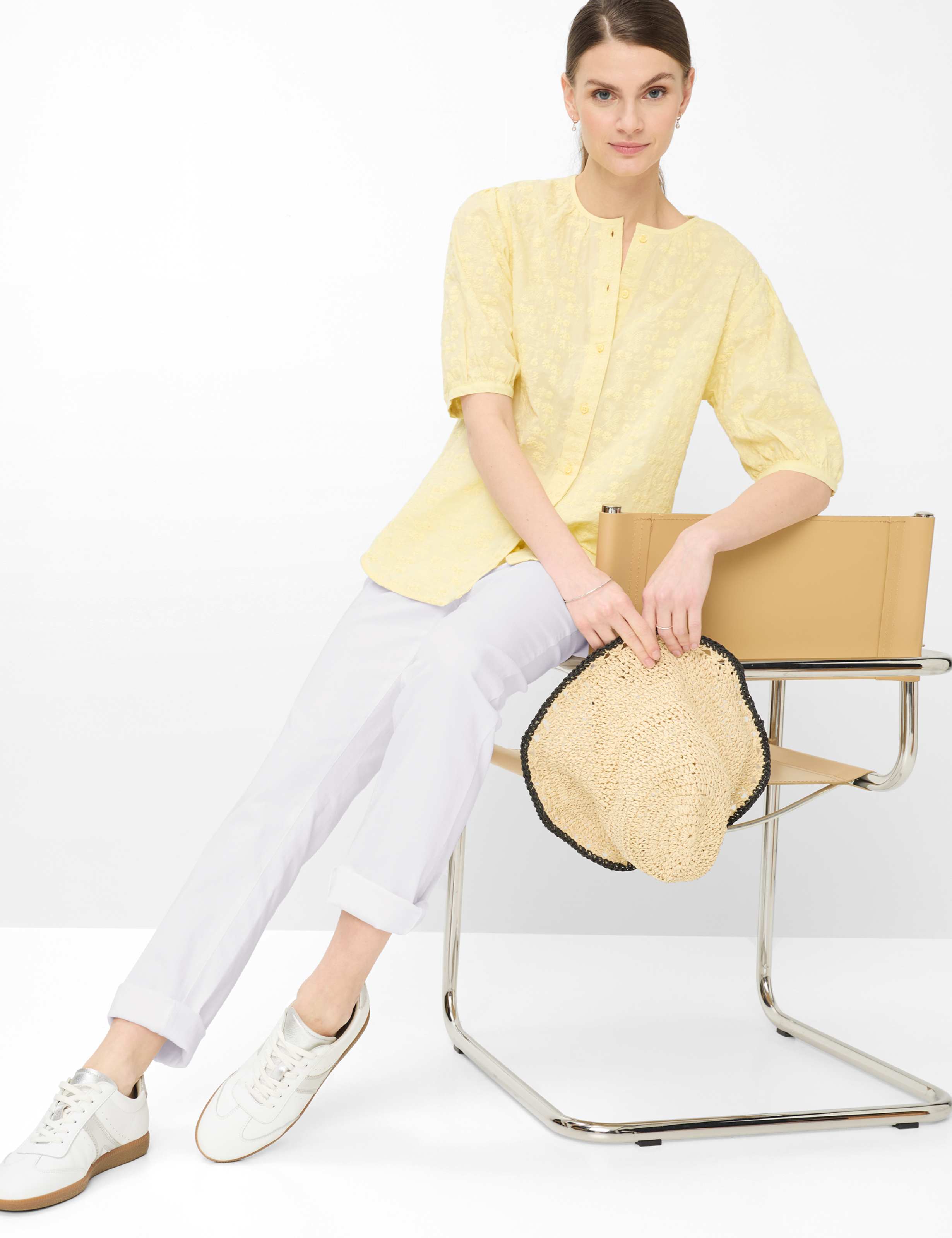 Femme Style MARY Denim Blanc Regular Fit Détail 1