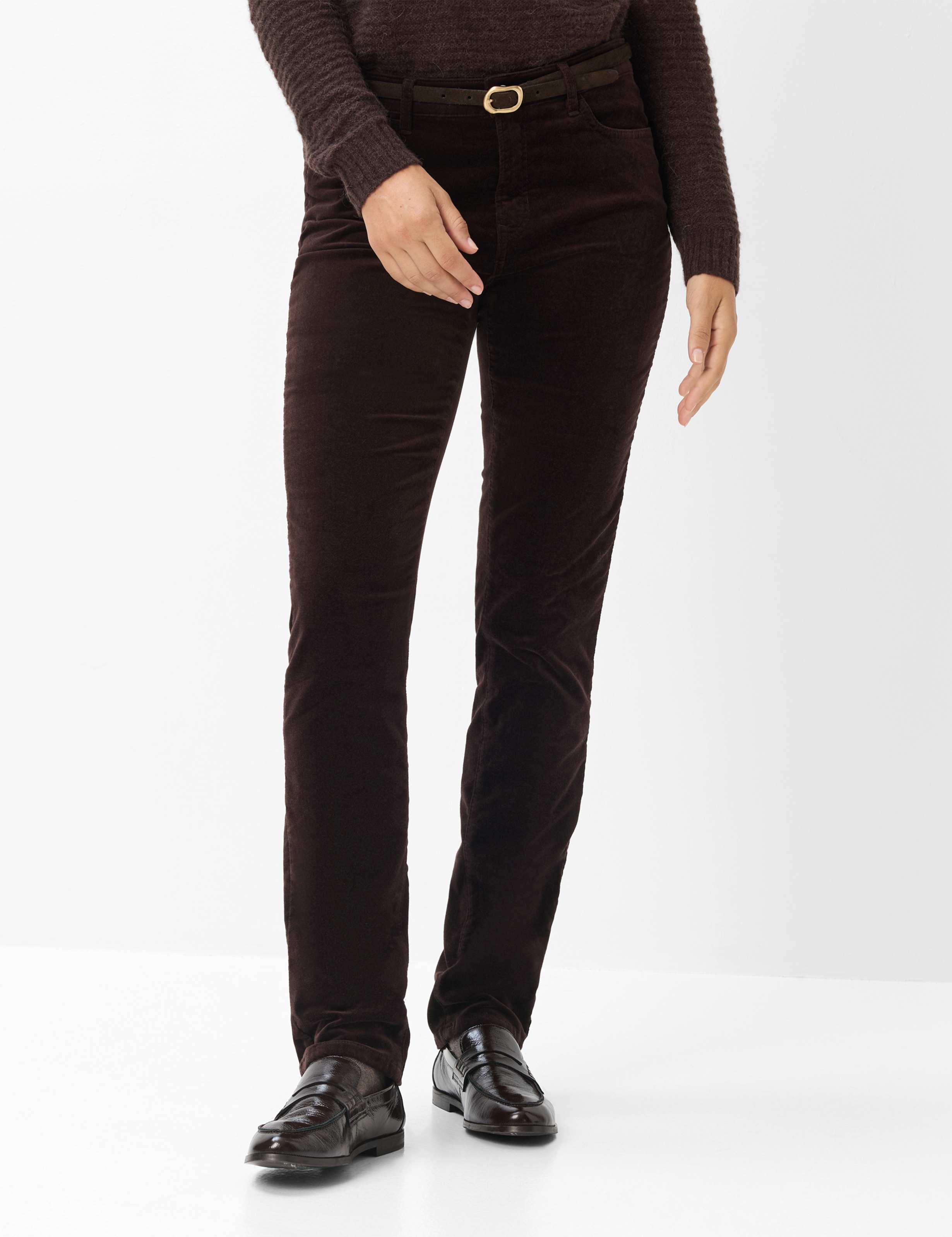 Brax Dames Broek  Style CAROLA BRUNETTE, donkerbruin, maat 38K