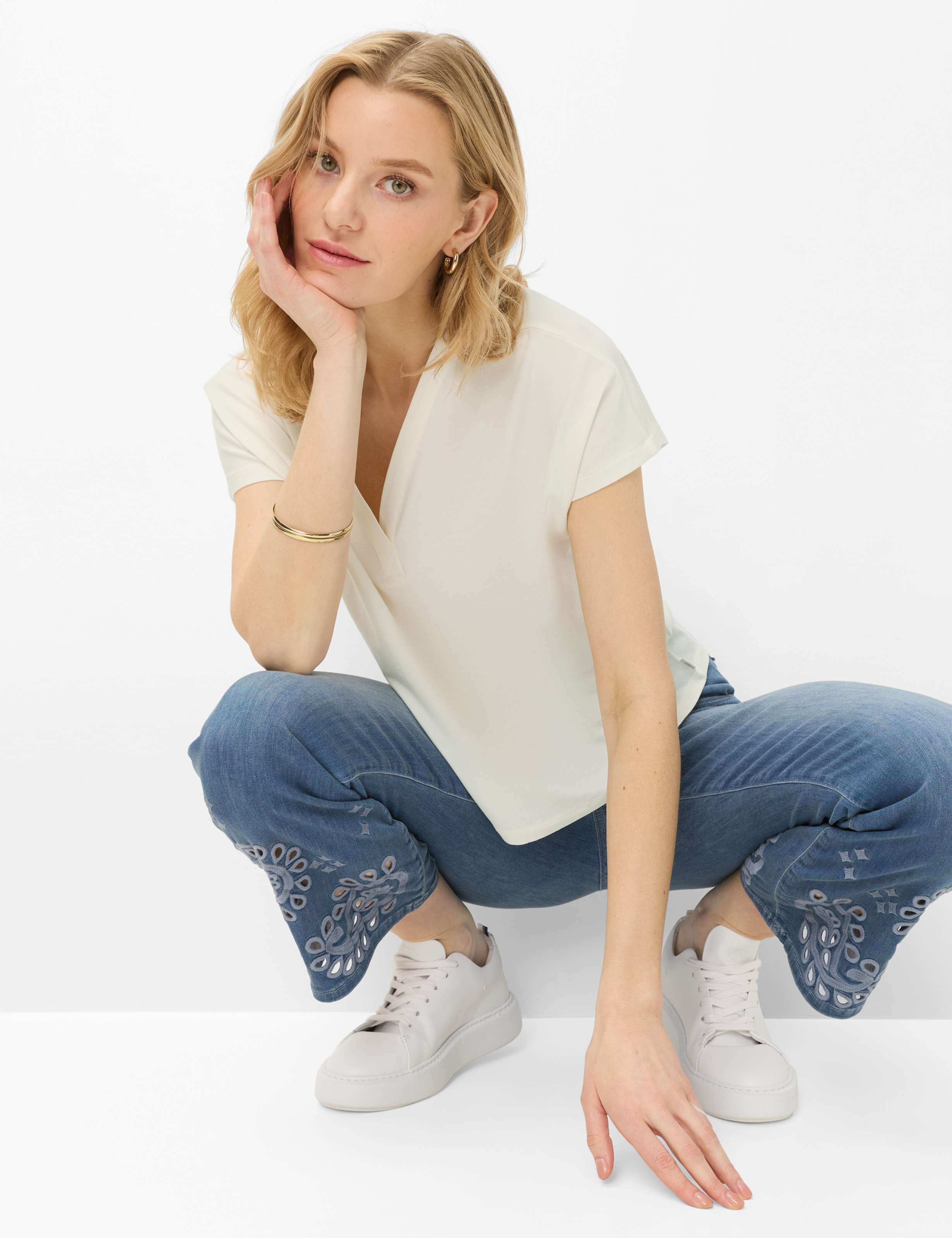 Femme Style CAELEN S Blanc Crème  Détail 1