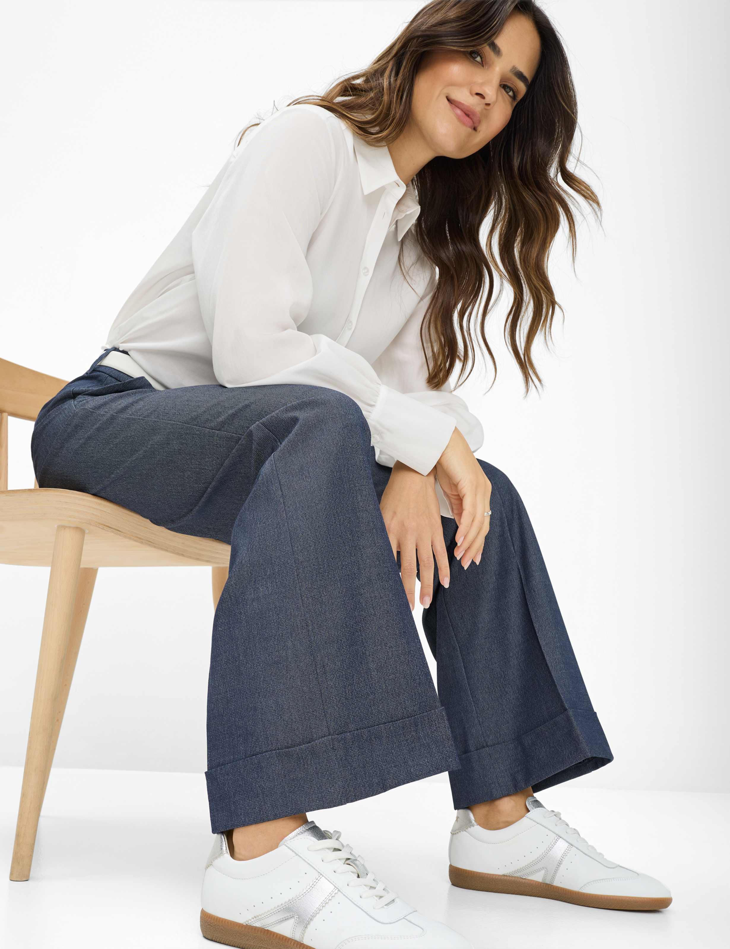 Damen Style MAINE Dunkelblau Wide Leg Detail 1