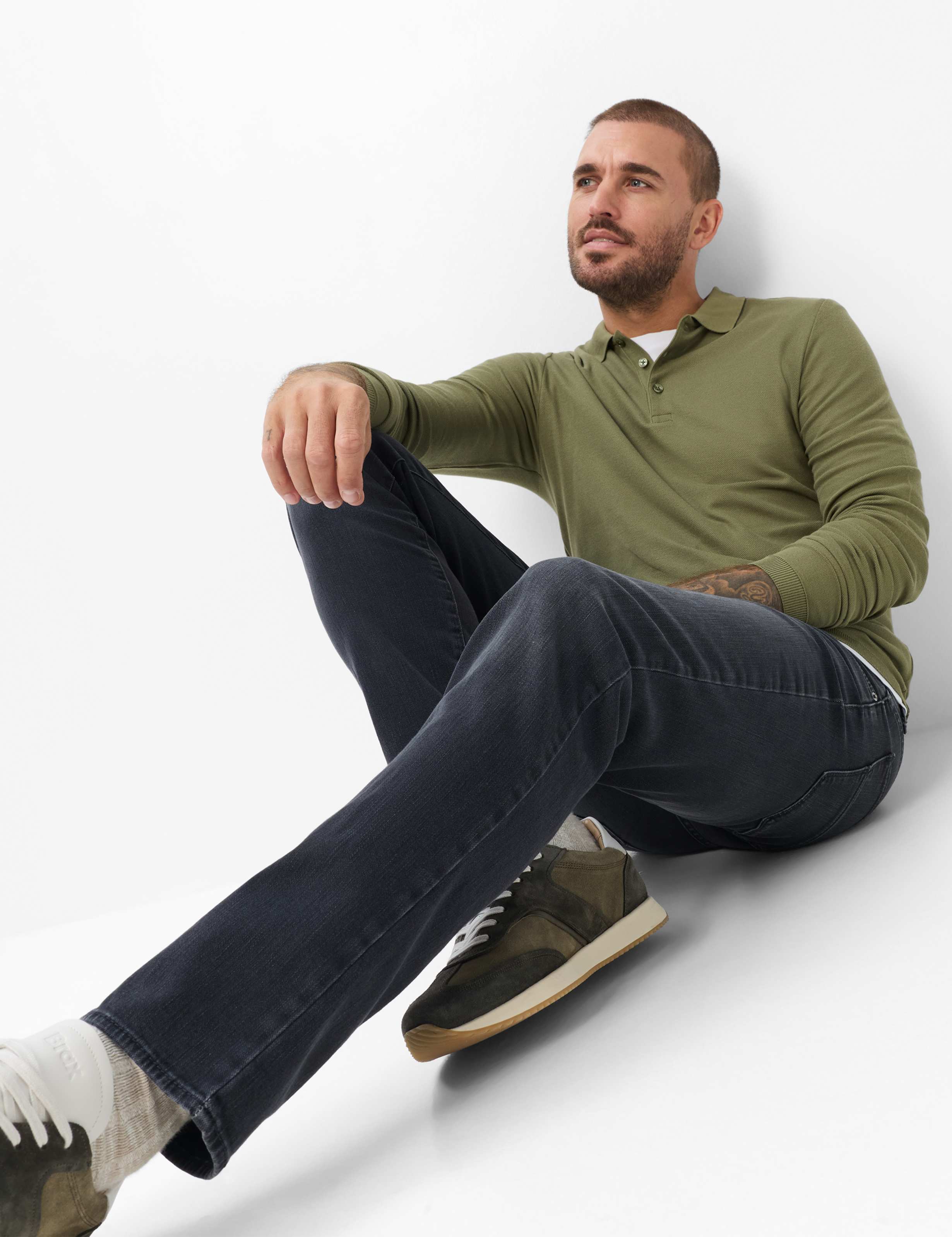 Herren Style CADIZ Denim Dunkelgrau Straight Fit Detail 1