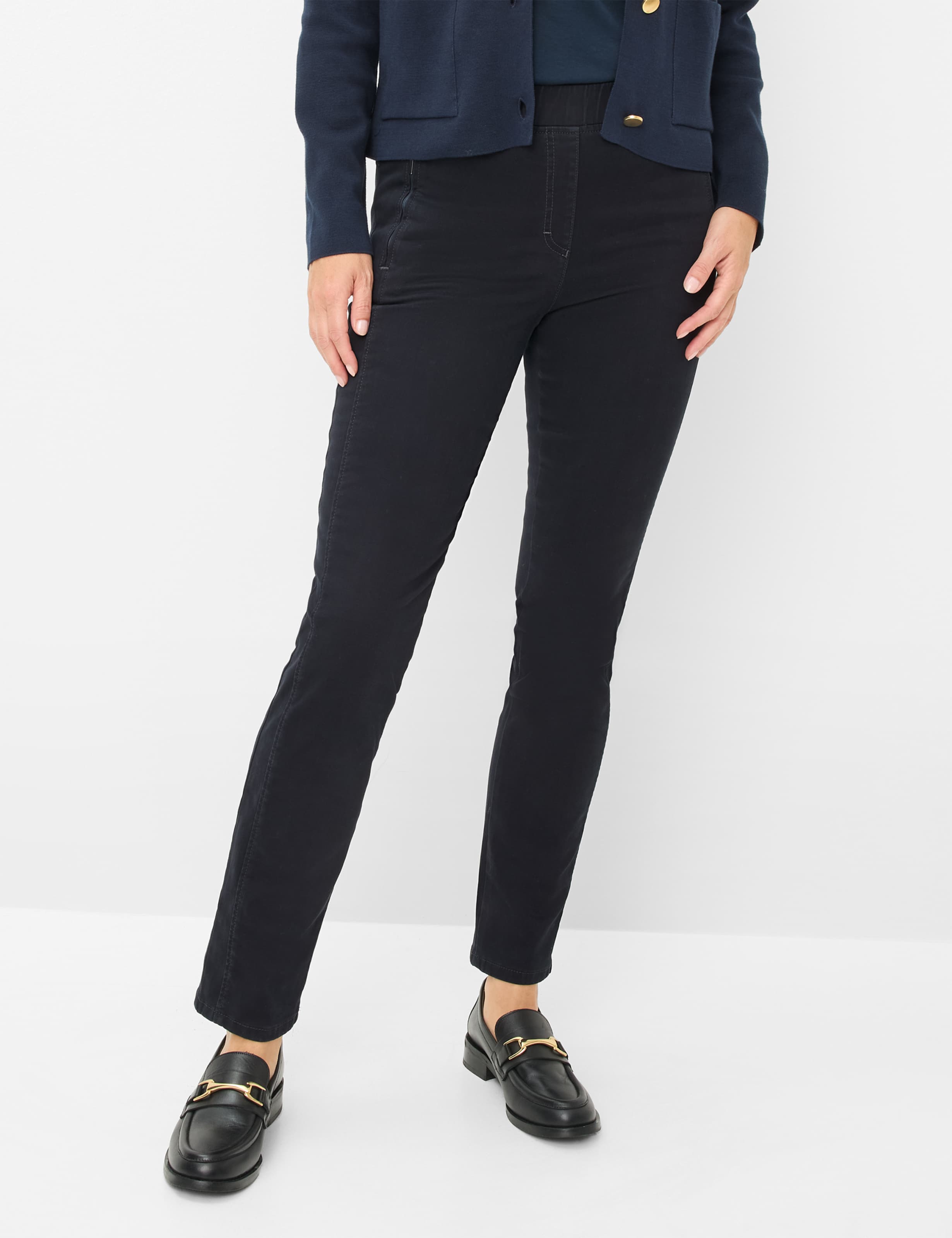 Dame Style LAVINA JOY Mørkeblå Super Slim Fit Model foran