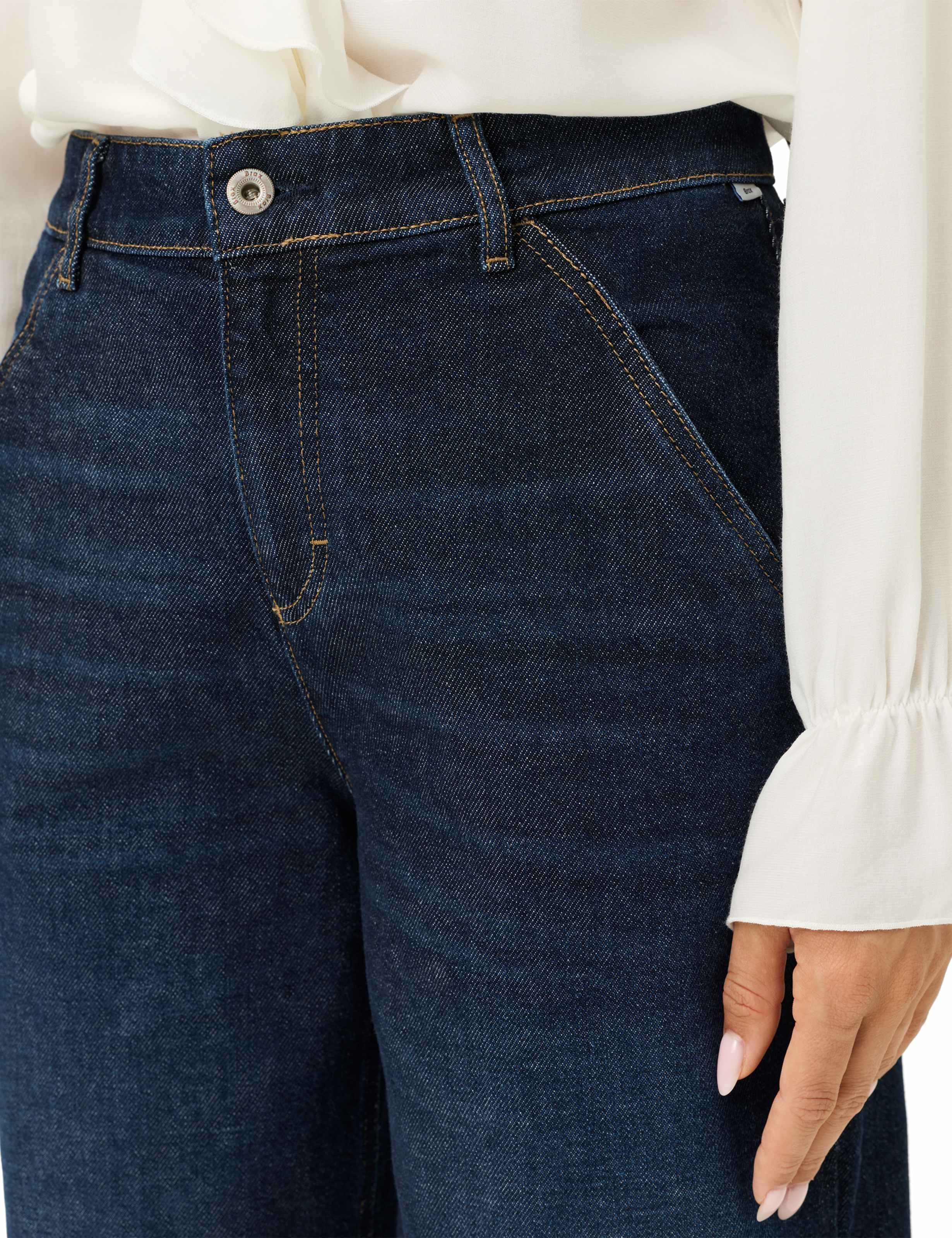 Femme Style MEGAN S Denim Bleu Foncé Barrel Fit Détail 2