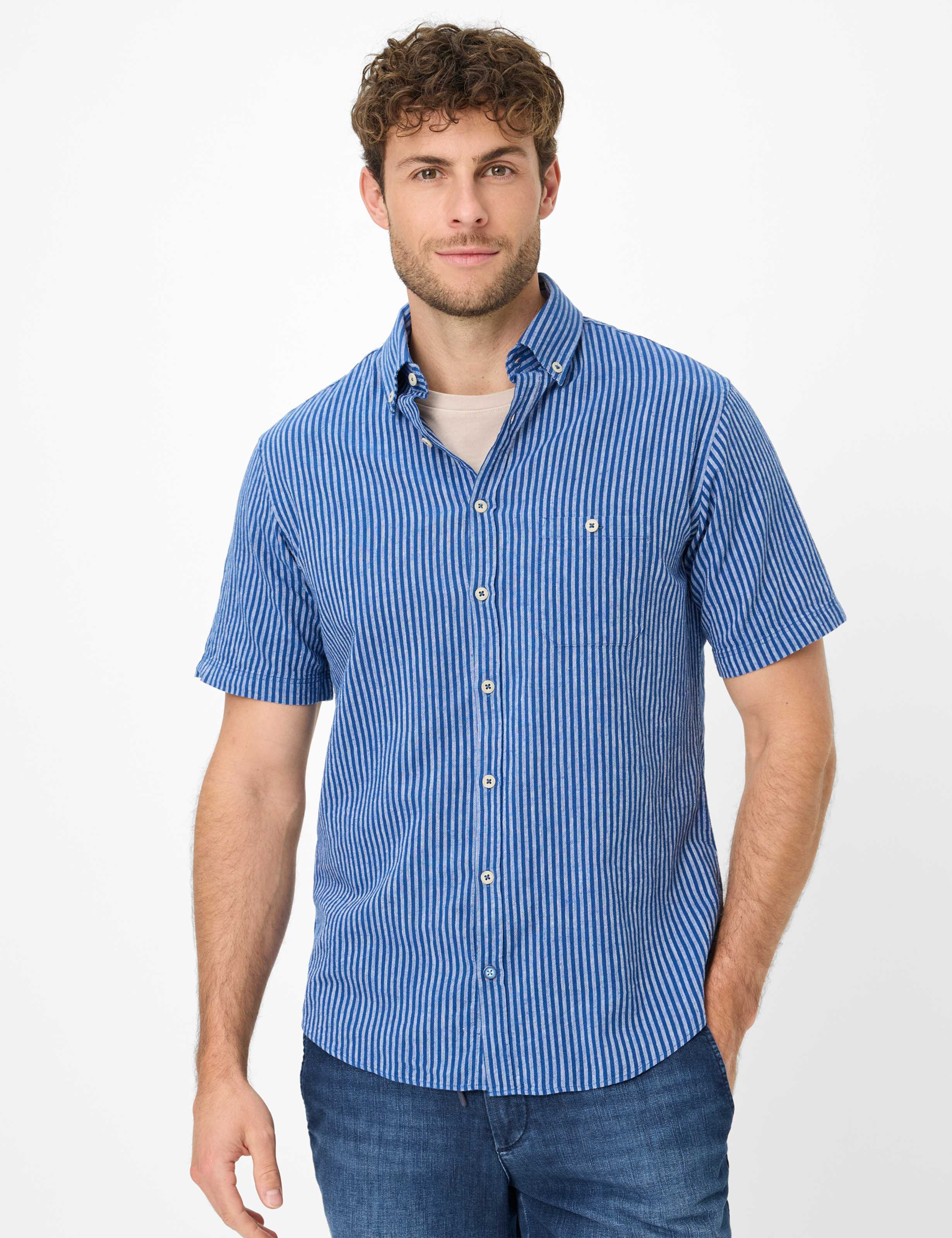 Thumbnail - Brax Herren Hemd Style DAN royal, Blau, Gr. XXL