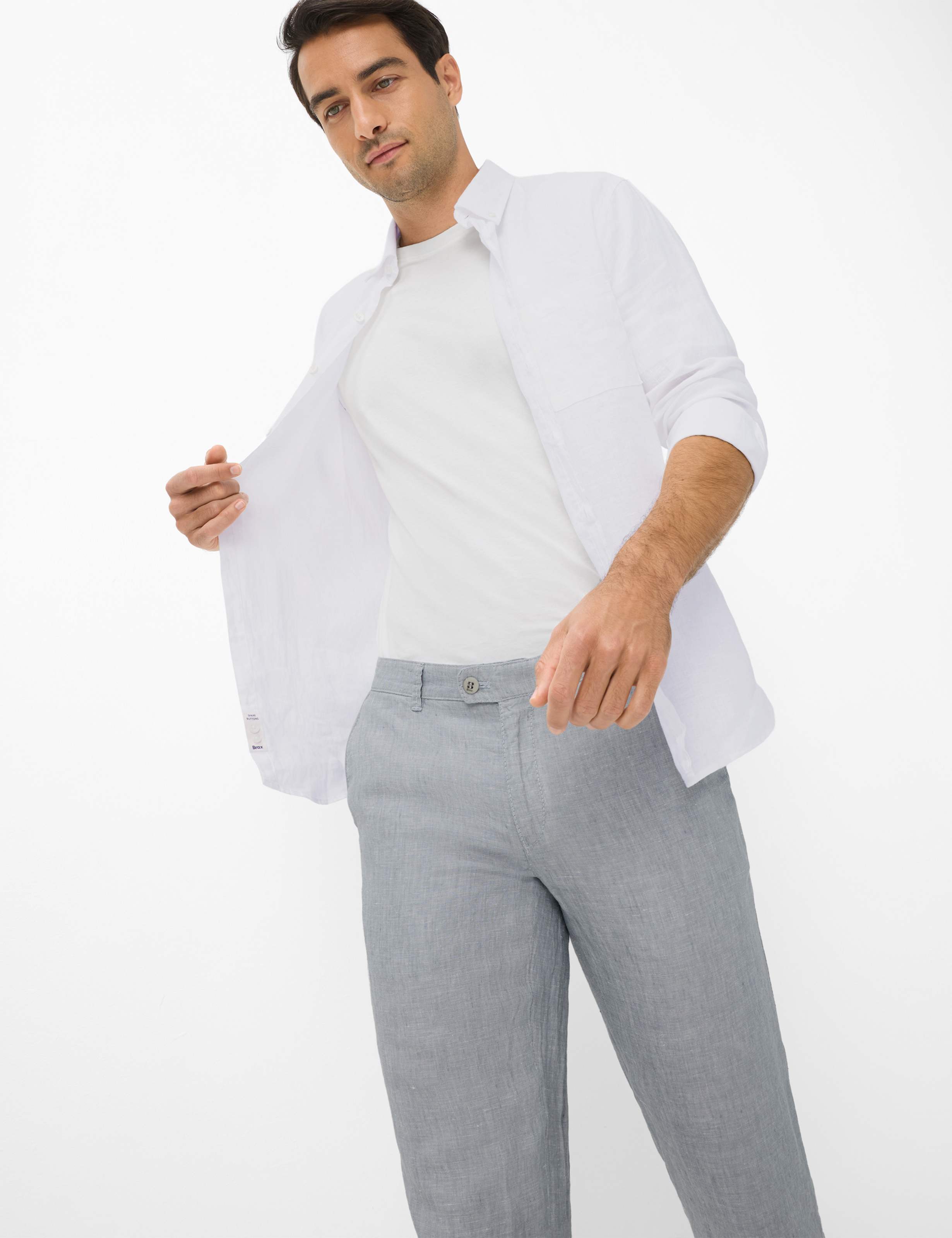 Homme Style FABIO Gris Clair Modern Fit Détail 1