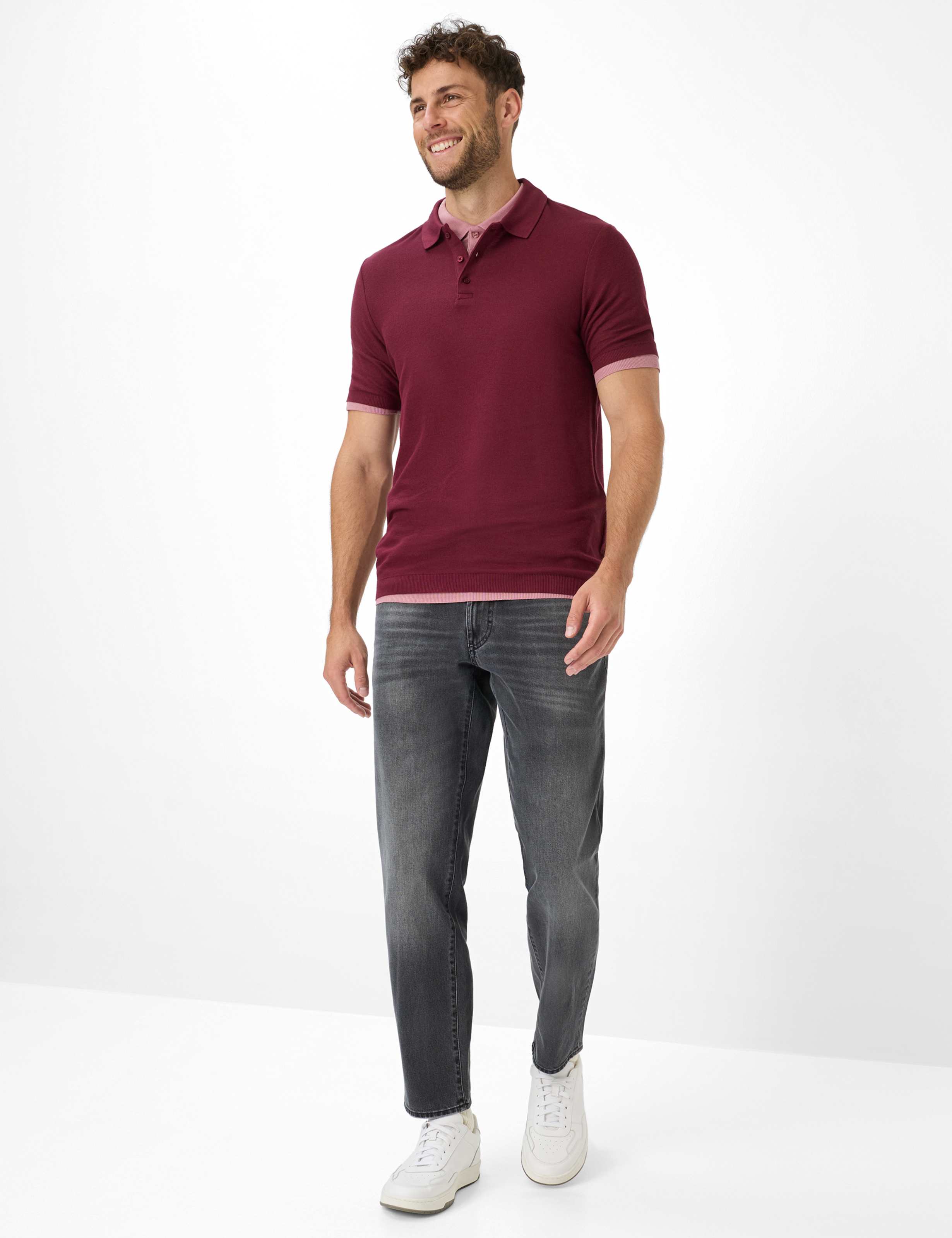 Herren Style PARVIS Dunkelrot  Model Outfit