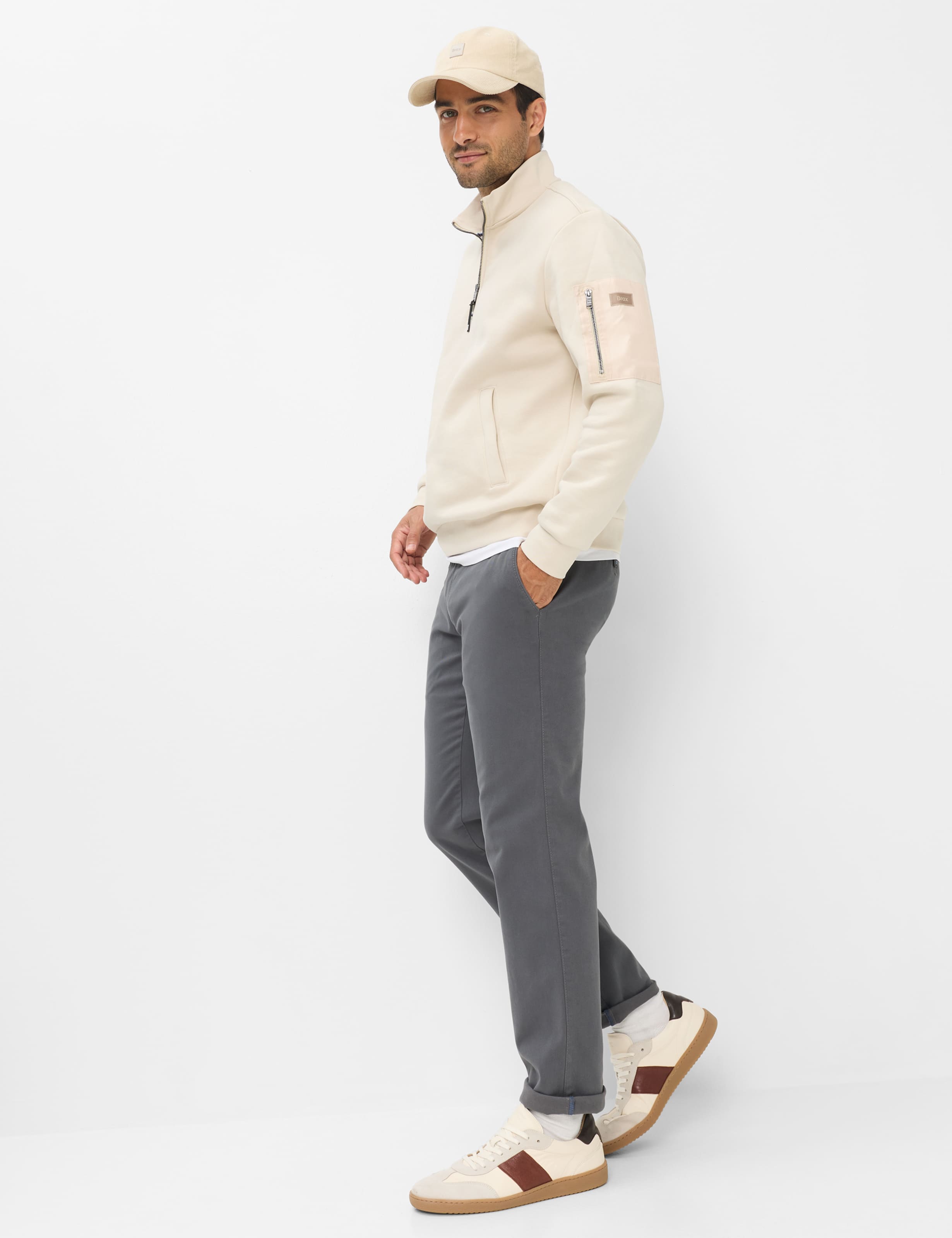 Men Style FABIO IN Dark Gray Modern Fit Model Outfit