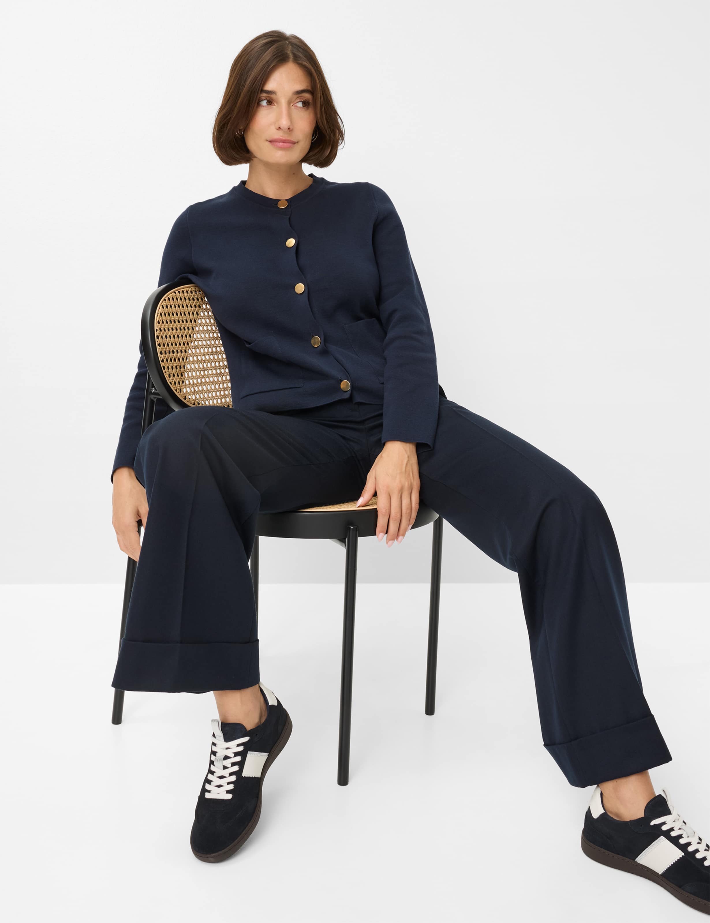 Damen Style MAINE Dunkelblau Wide Leg Detail 1