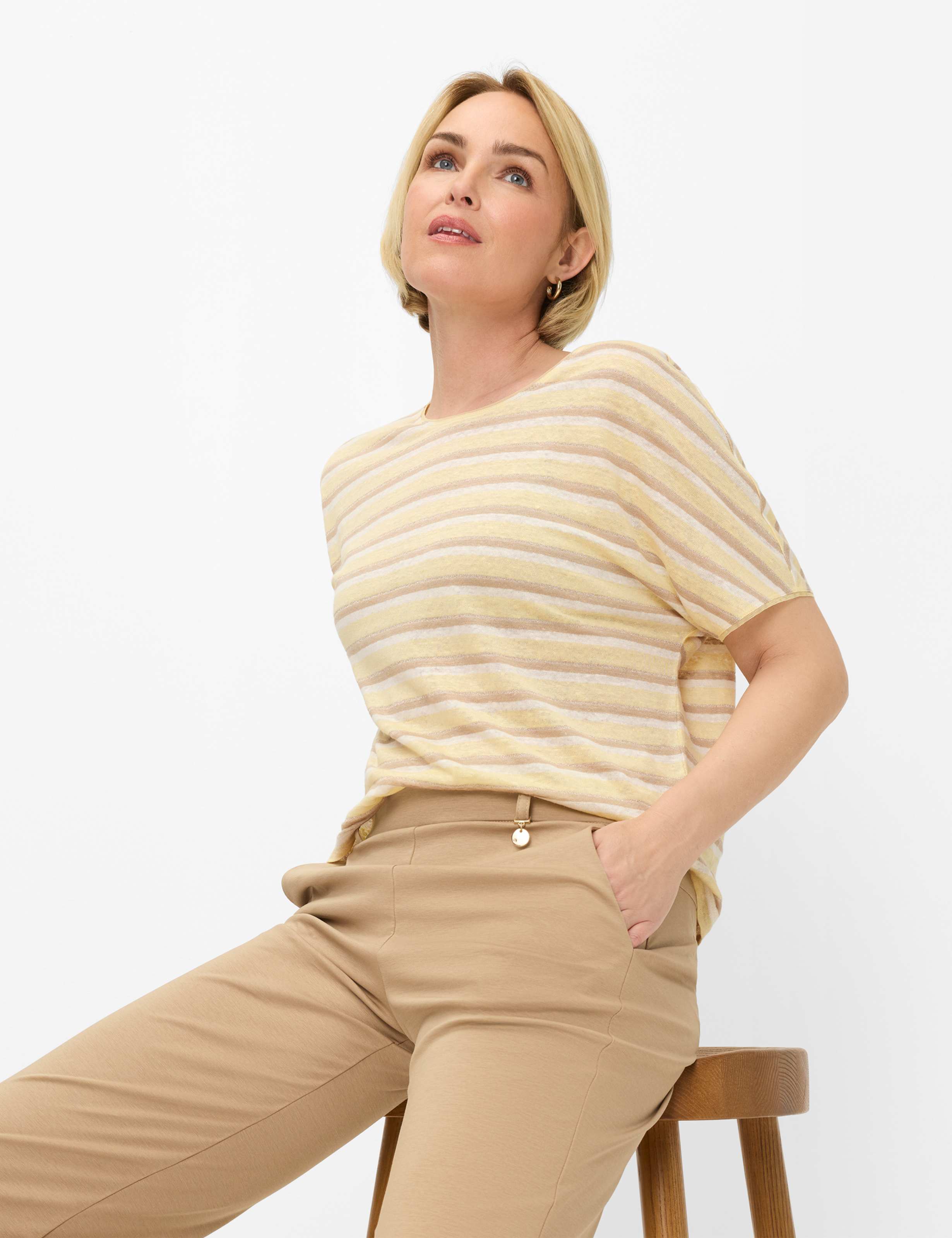 Dame Style LILLYTH FLARED Lysbrun Super Slim Fit Detalje 1